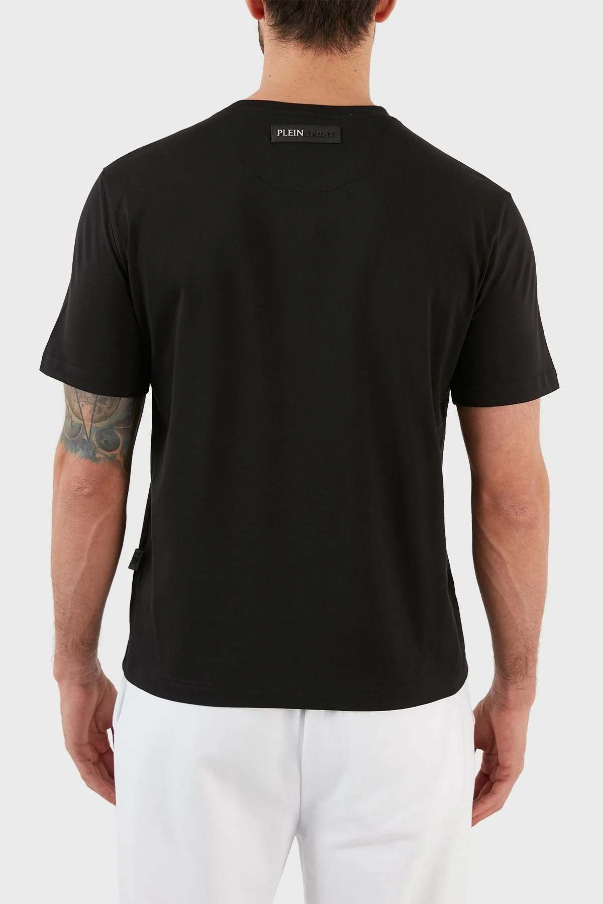 Plein Sport Logolu % 100 Pamuk Bisiklet Yaka Erkek T Shirt TIPS107TN99 SİYAH - 2