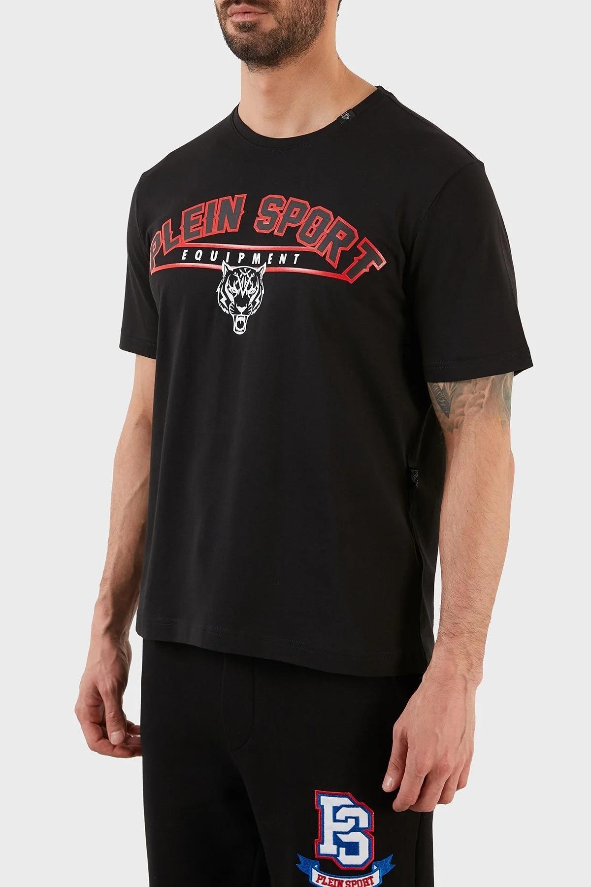 Plein Sport Logolu Bisiklet Yaka % 100 Pamuk Erkek T Shirt TIPS114TN99 SİYAH - 2