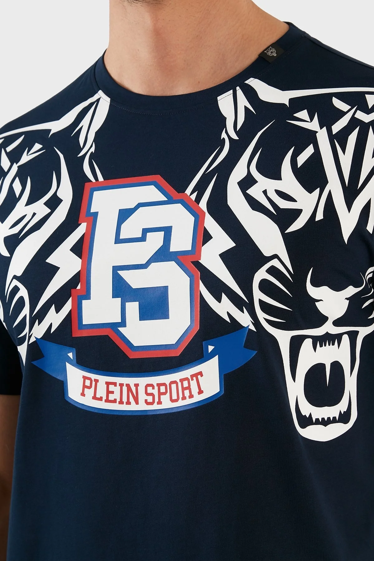 Plein Sport Logolu Bisiklet Yaka % 100 Pamuk Erkek T Shirt TIPS119TN85 LACİVERT - 6