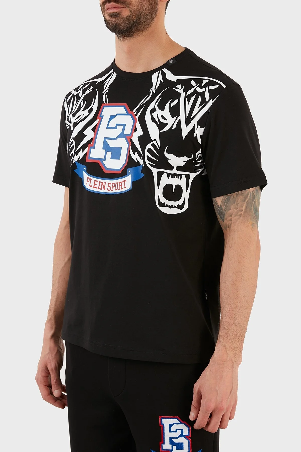 Plein Sport Logolu Bisiklet Yaka % 100 Pamuk Erkek T Shirt TIPS119TN99 SİYAH - 2