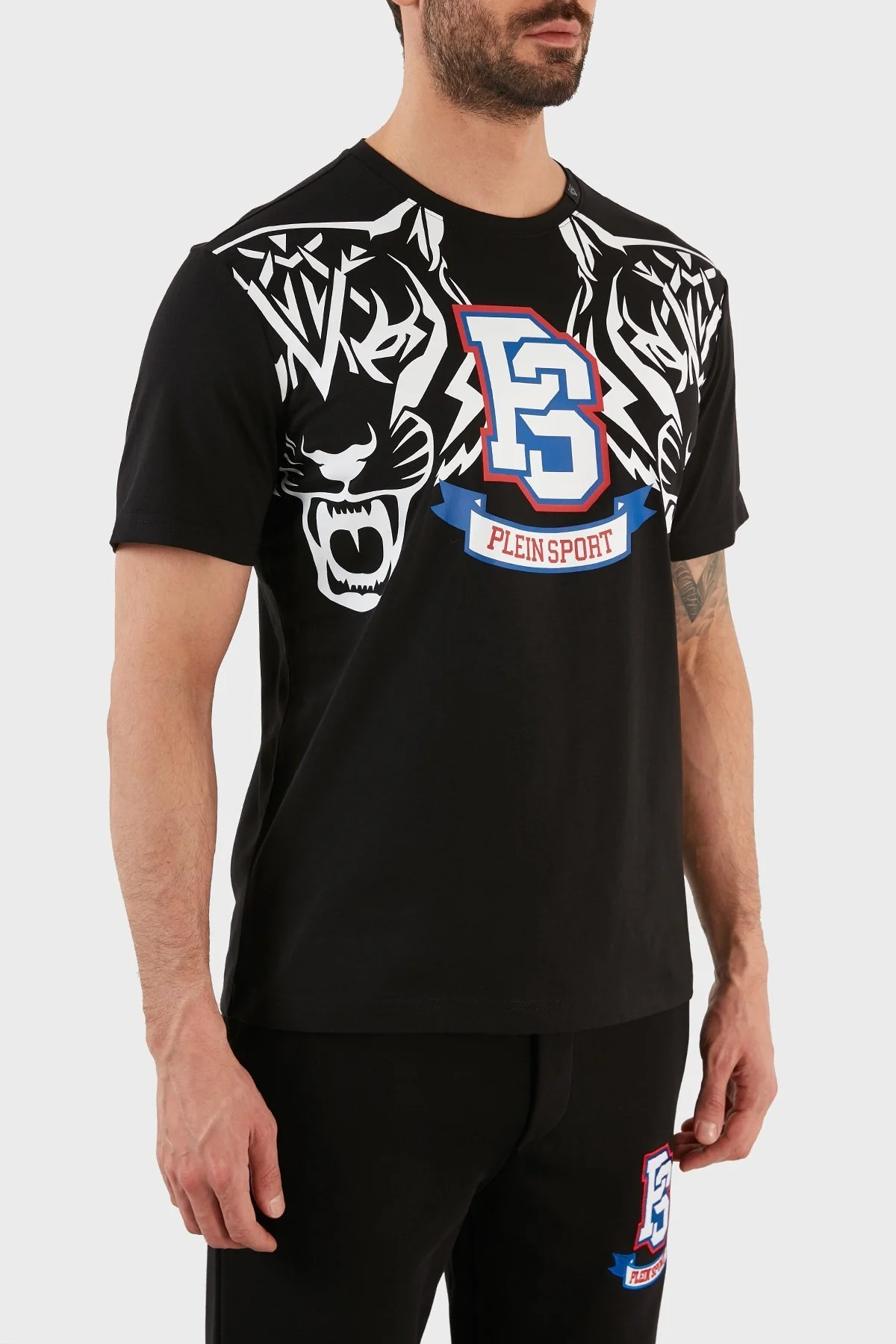 Plein Sport Logolu Bisiklet Yaka % 100 Pamuk Erkek T Shirt TIPS119TN99 SİYAH - 4