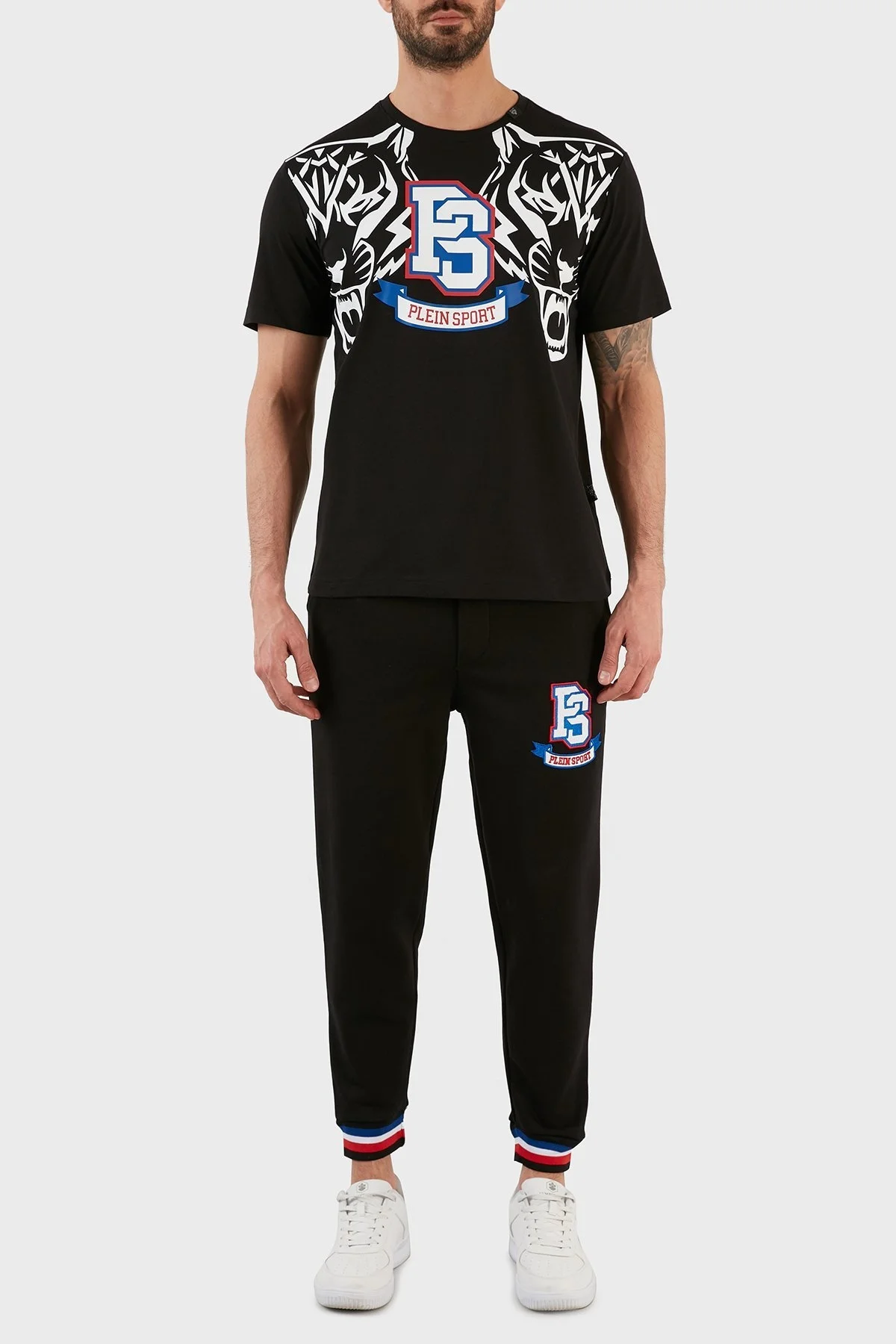 Plein Sport Logolu Bisiklet Yaka % 100 Pamuk Erkek T Shirt TIPS119TN99 SİYAH - 5