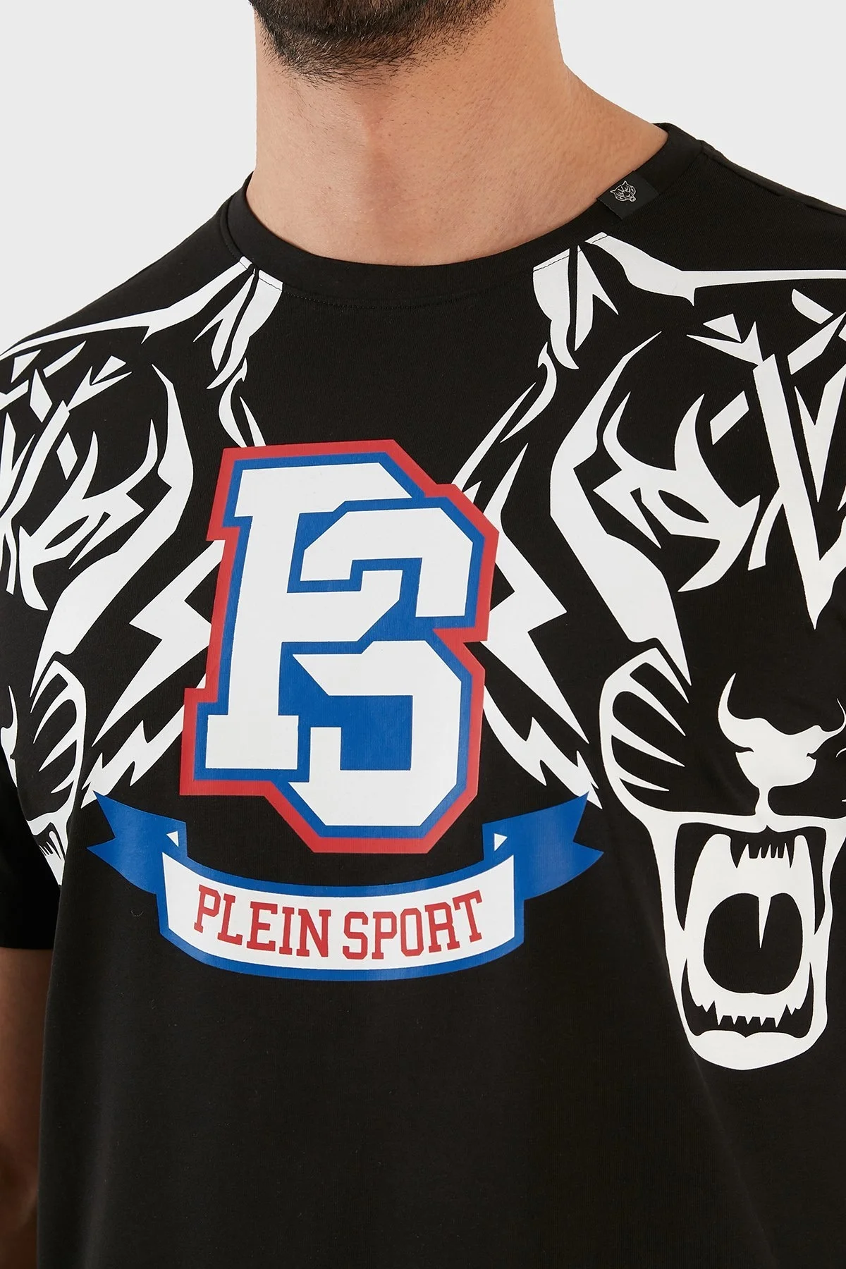 Plein Sport Logolu Bisiklet Yaka % 100 Pamuk Erkek T Shirt TIPS119TN99 SİYAH - 6