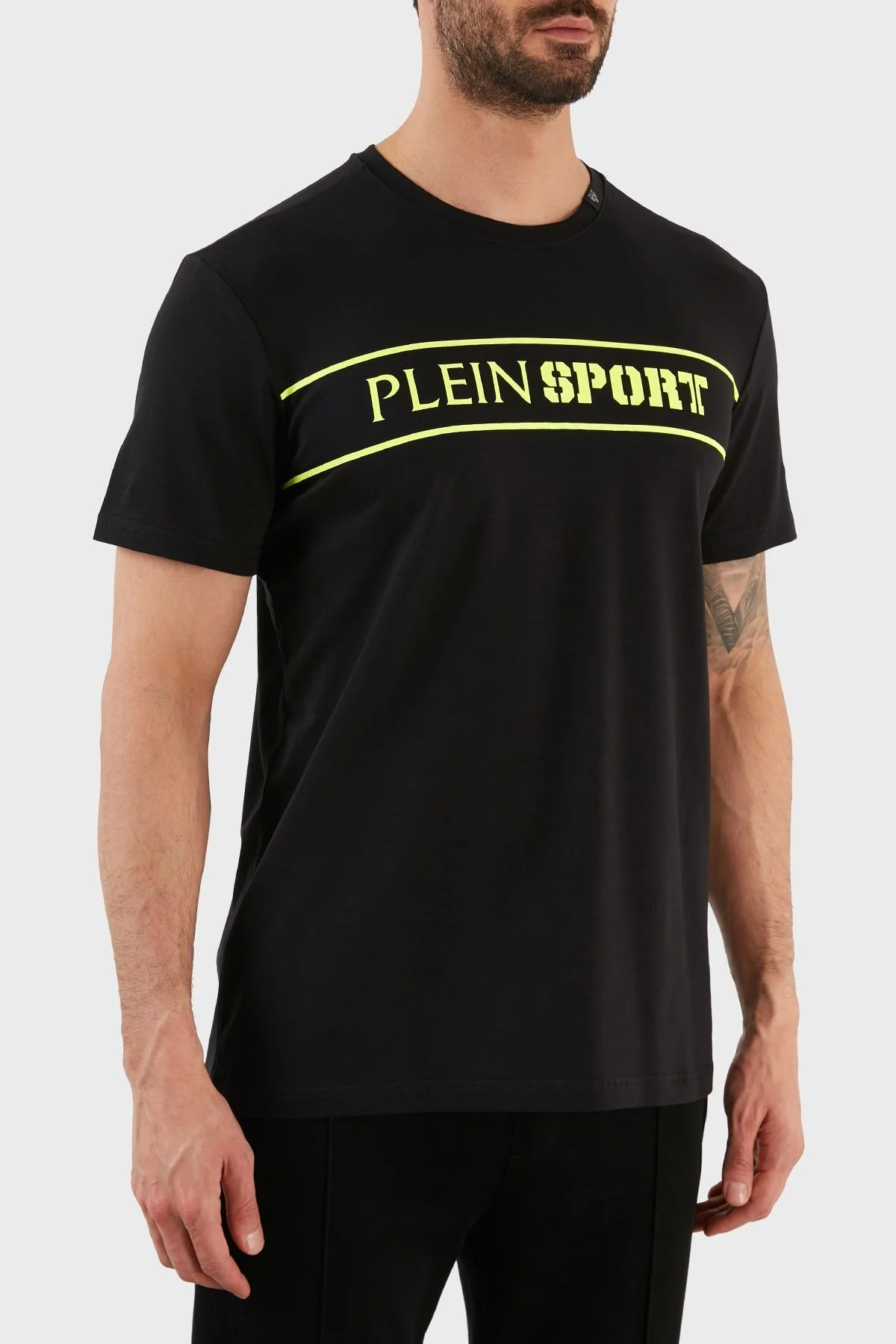 Plein Sport Logolu Bisiklet Yaka Pamuklu Erkek T Shirt TIPS101IT99 SİYAH - 4