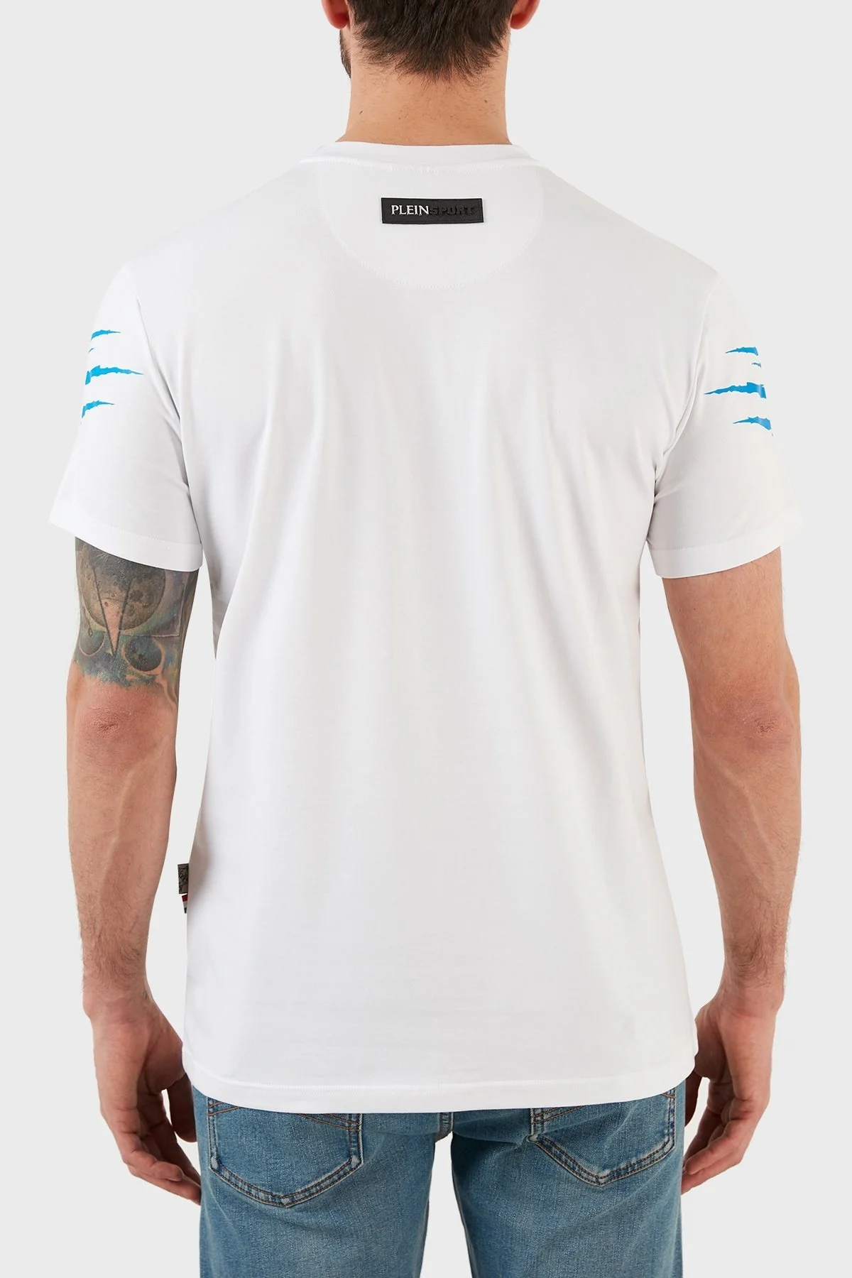 Plein Sport Logolu Bisiklet Yaka Pamuklu Erkek T Shirt TIPS102IT01 BEYAZ - 3