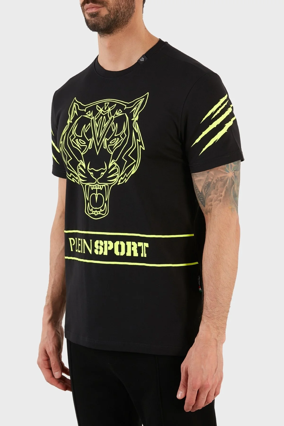 Plein Sport Logolu Bisiklet Yaka Pamuklu Erkek T Shirt TIPS102IT99 SİYAH - 2