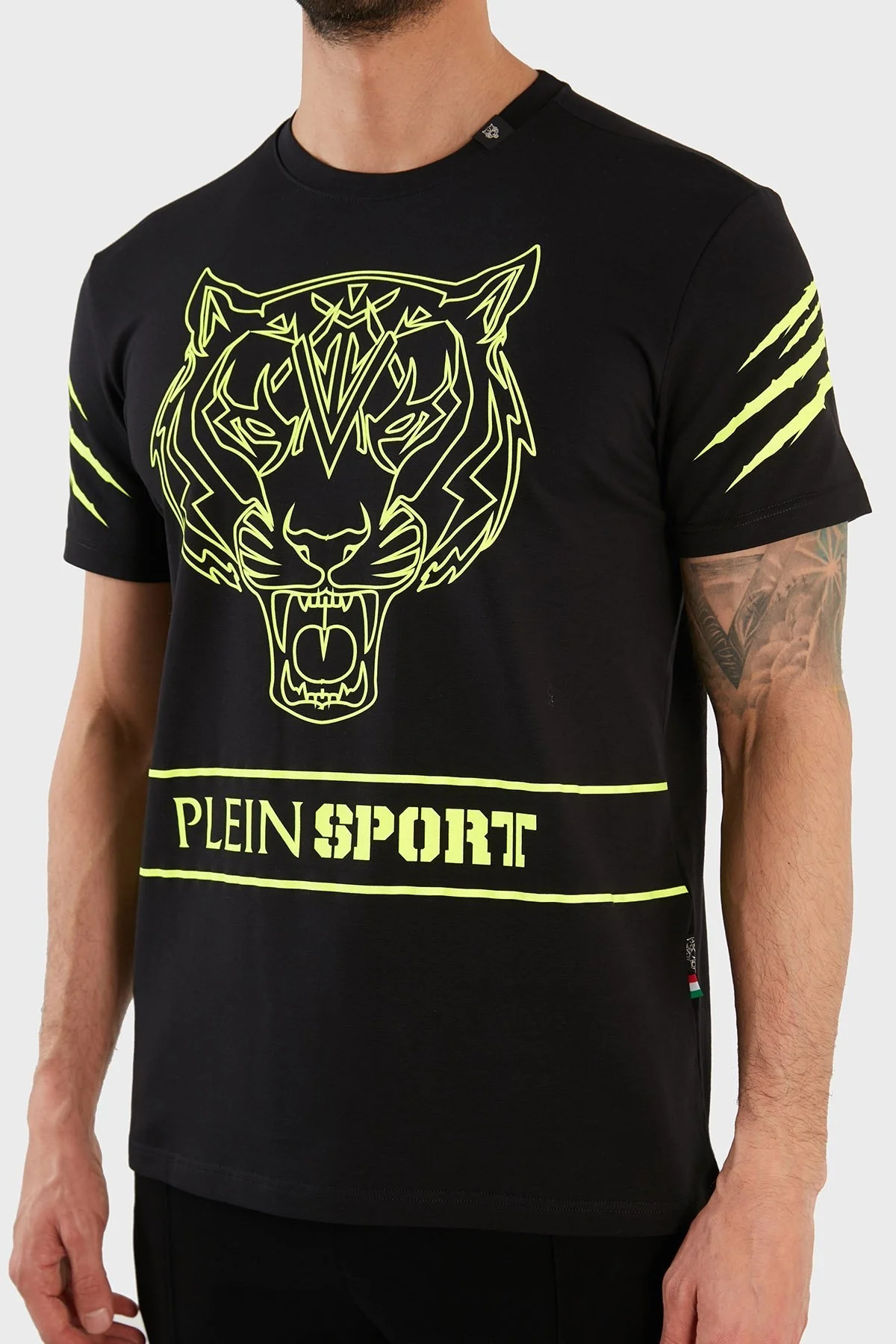 Plein Sport Logolu Bisiklet Yaka Pamuklu Erkek T Shirt TIPS102IT99 SİYAH - 6