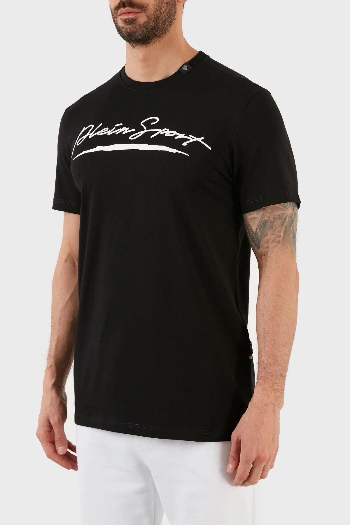 Plein Sport Logolu Bisiklet Yaka Pamuklu Erkek T Shirt TIPS108TN99 SİYAH - 3