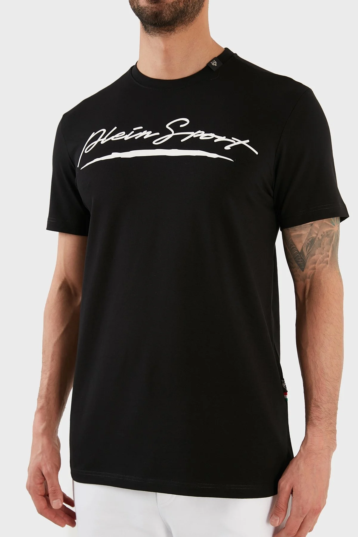 Plein Sport Logolu Bisiklet Yaka Pamuklu Erkek T Shirt TIPS108TN99 SİYAH - 6