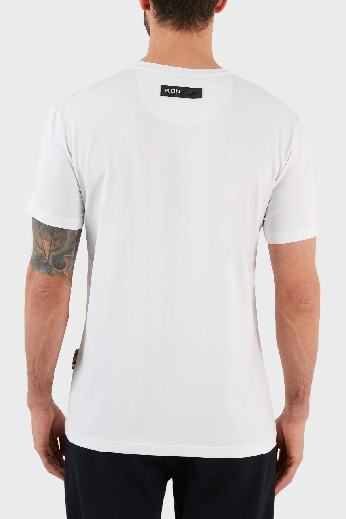 Plein Sport Logolu Bisiklet Yaka Pamuklu Erkek T Shirt TIPS112IT01 BEYAZ - 3