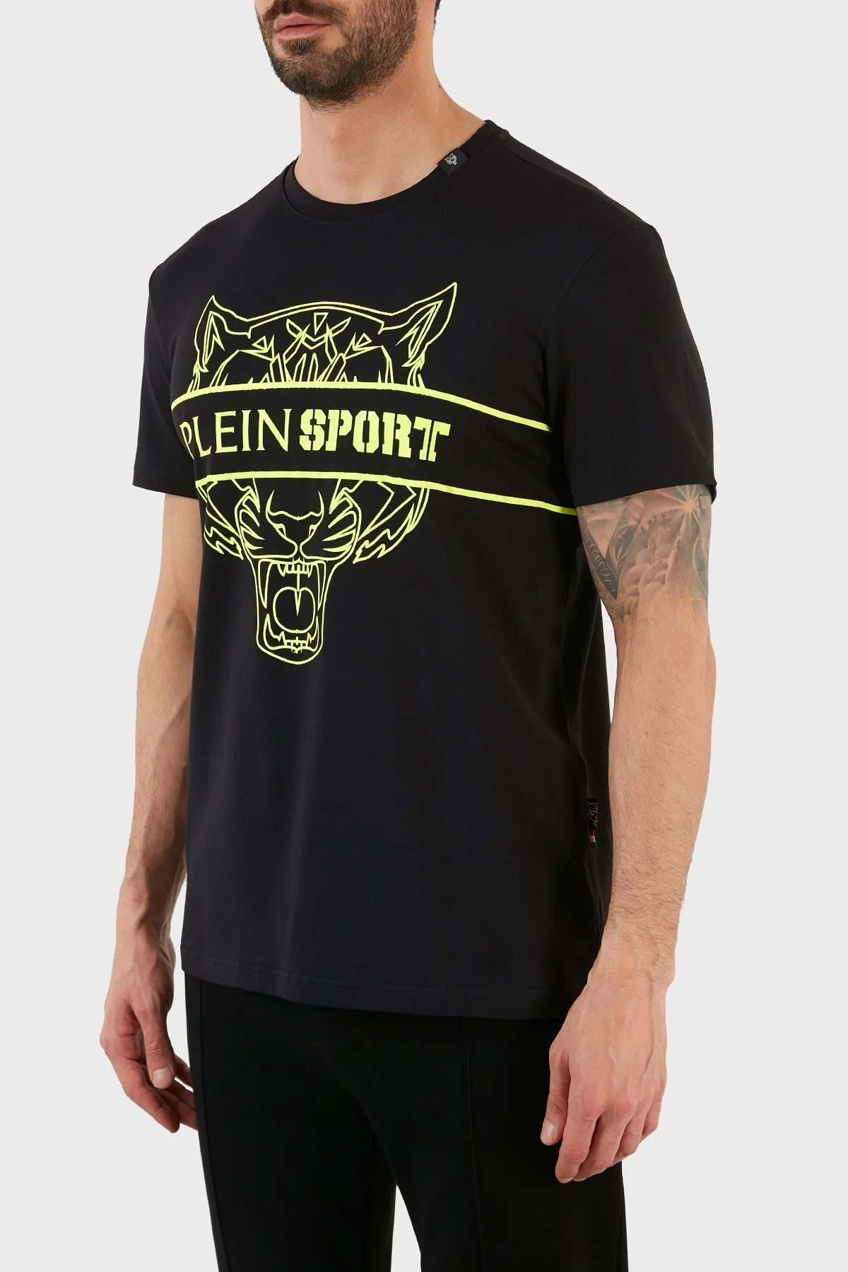 Plein Sport Logolu Bisiklet Yaka Pamuklu Erkek T Shirt TIPS112IT99 SİYAH - 3
