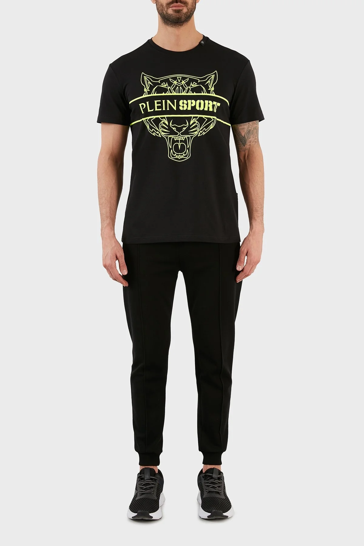 Plein Sport Logolu Bisiklet Yaka Pamuklu Erkek T Shirt TIPS112IT99 SİYAH - 5