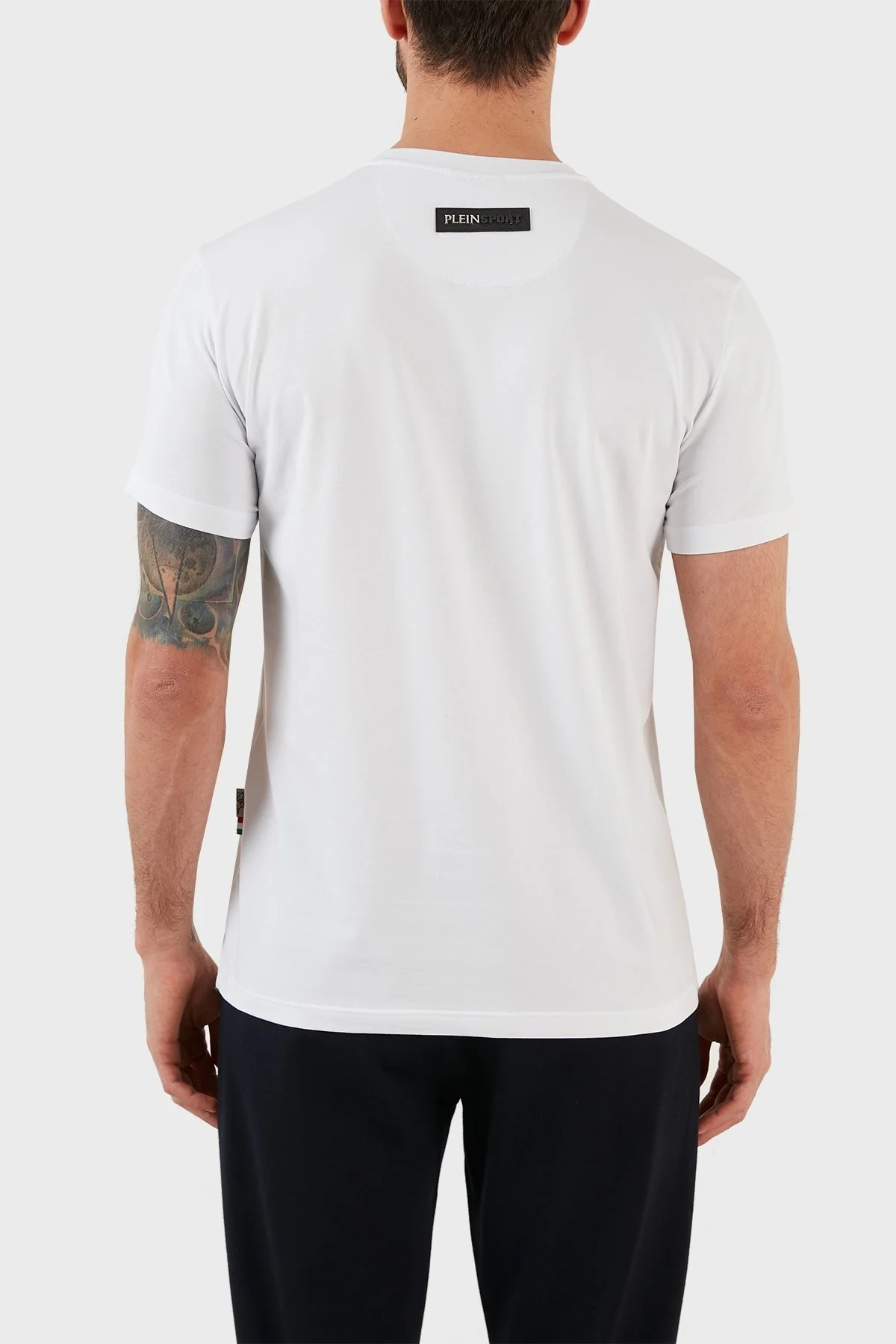 Plein Sport Logolu Bisiklet Yaka Pamuklu Erkek T Shirt TIPS113IT01 BEYAZ - 3