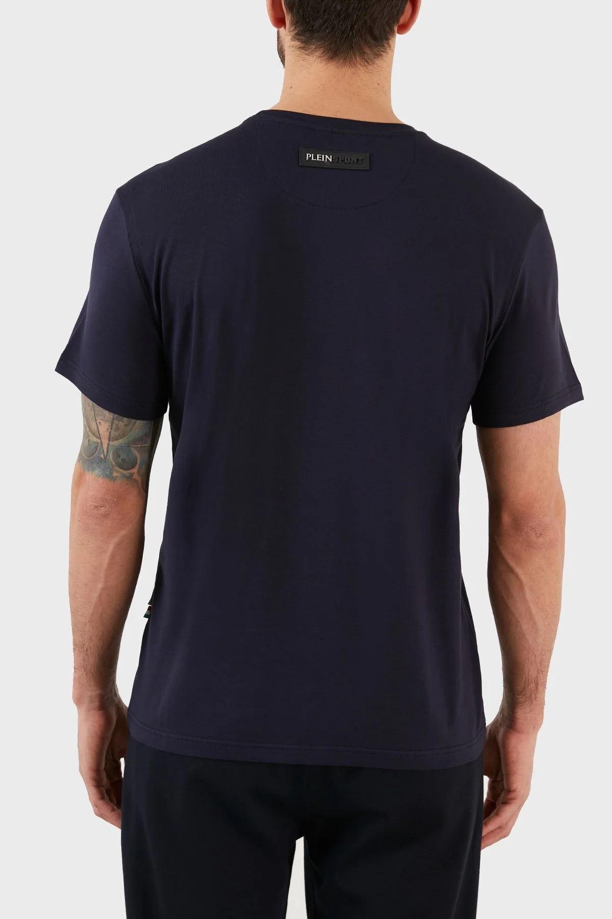 Plein Sport Logolu Bisiklet Yaka Pamuklu Erkek T Shirt TIPS113IT85 LACİVERT - 3