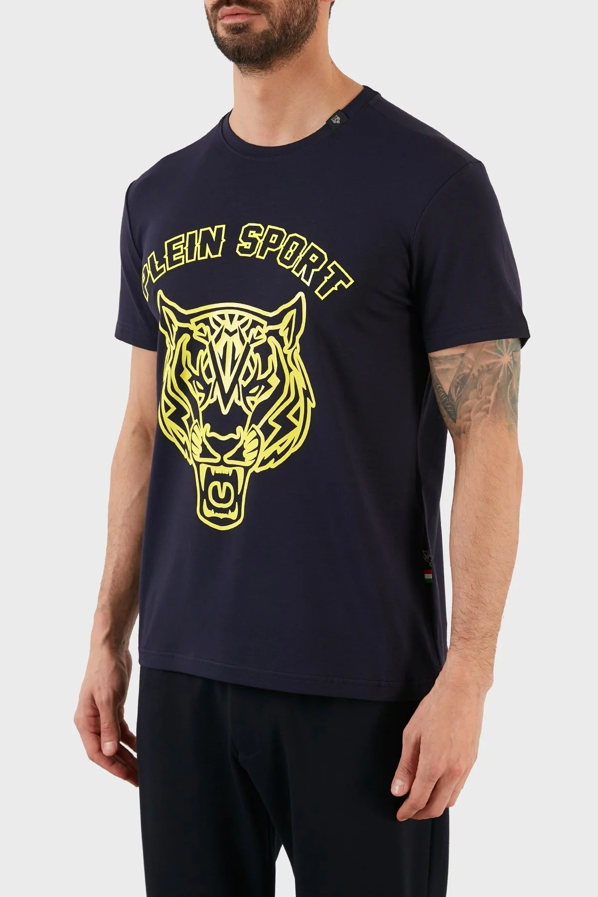 Plein Sport Logolu Bisiklet Yaka Pamuklu Erkek T Shirt TIPS113IT85 LACİVERT - 6