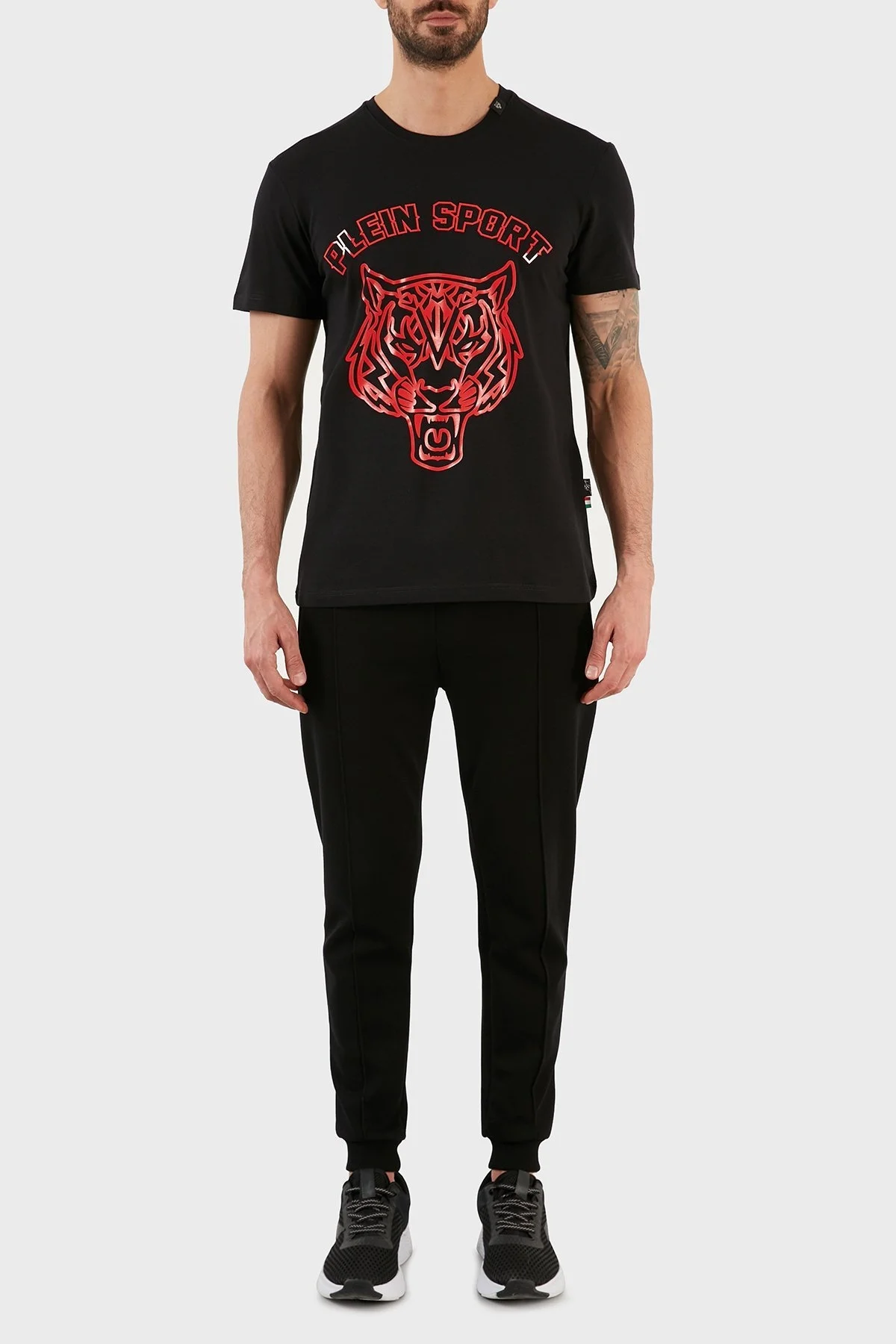 Plein Sport Logolu Bisiklet Yaka Pamuklu Erkek T Shirt TIPS113IT99 SİYAH - 5