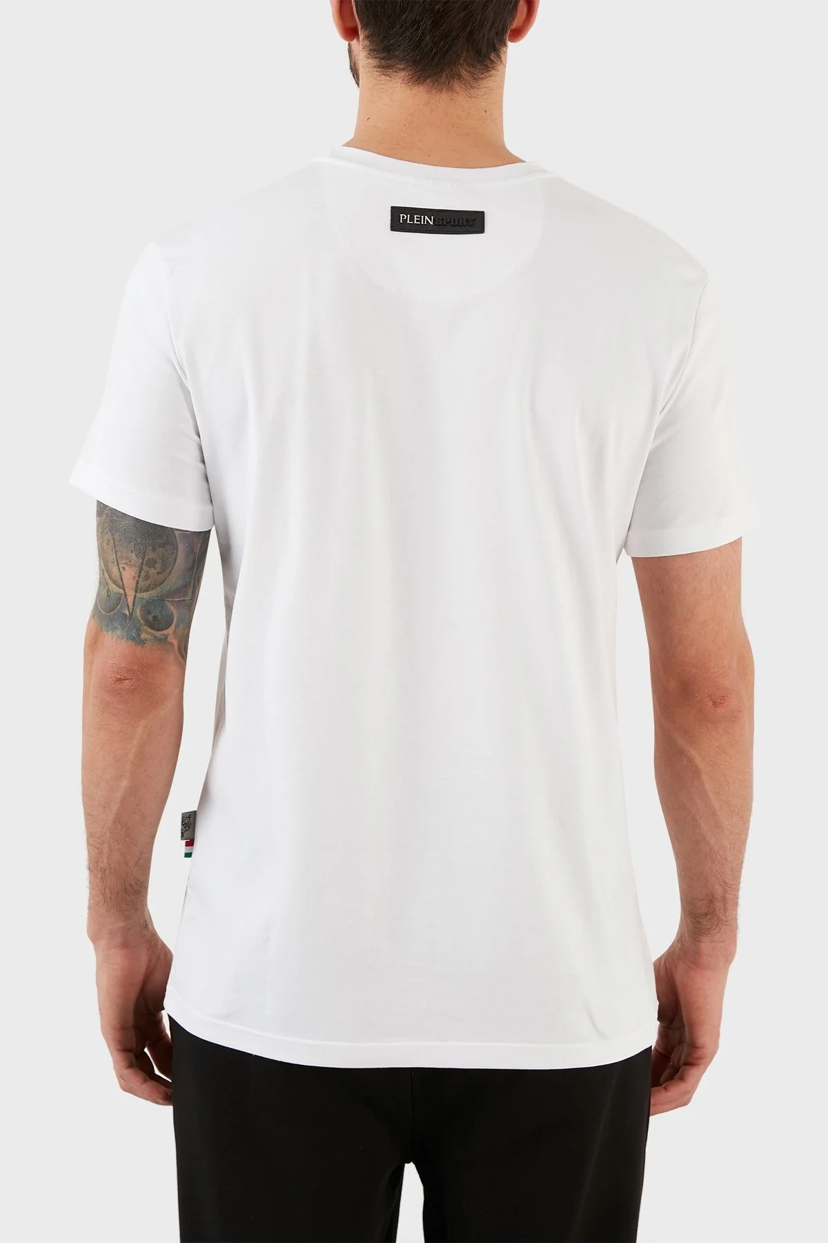 Plein Sport Logolu Bisiklet Yaka Pamuklu Erkek T Shirt TIPS120TN01 BEYAZ - 2