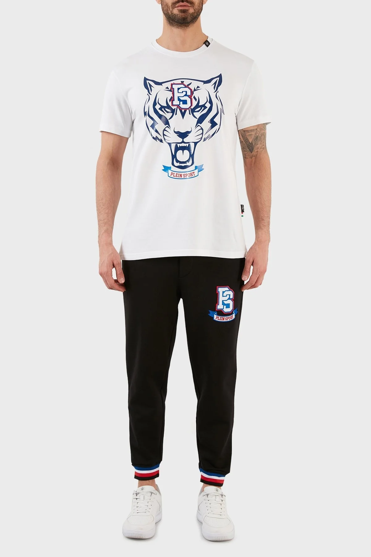 Plein Sport Logolu Bisiklet Yaka Pamuklu Erkek T Shirt TIPS120TN01 BEYAZ - 5