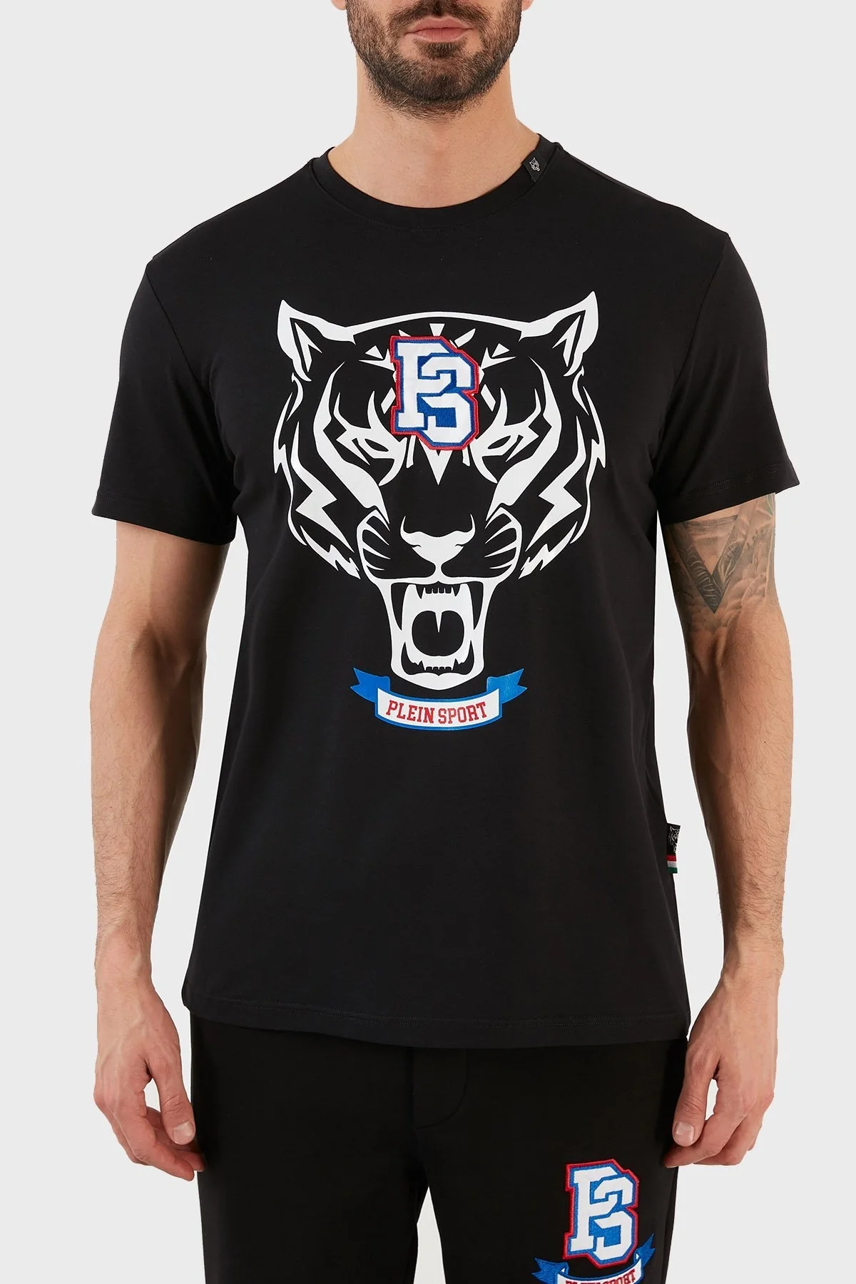 Plein Sport Logolu Bisiklet Yaka Pamuklu Erkek T Shirt TIPS120TN99 SİYAH - 7