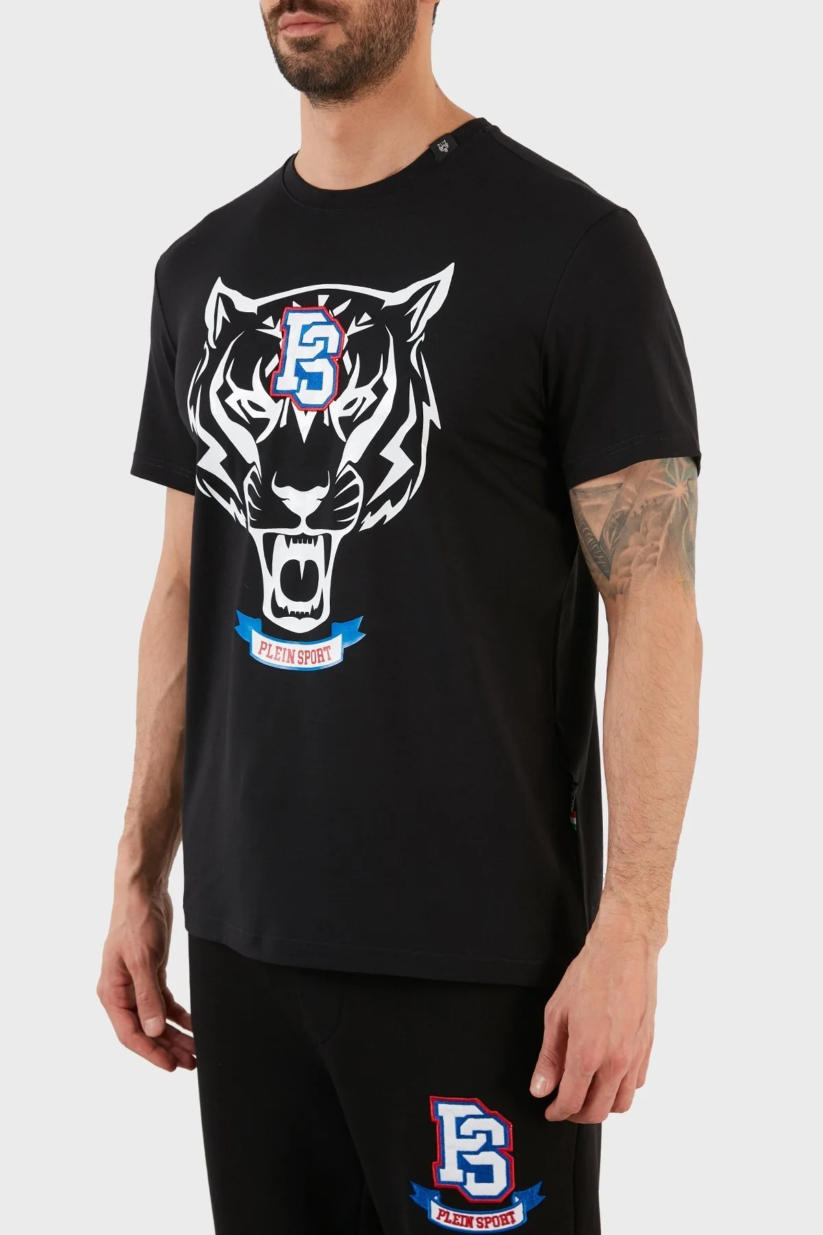 Plein Sport Logolu Bisiklet Yaka Pamuklu Erkek T Shirt TIPS120TN99 SİYAH - 8