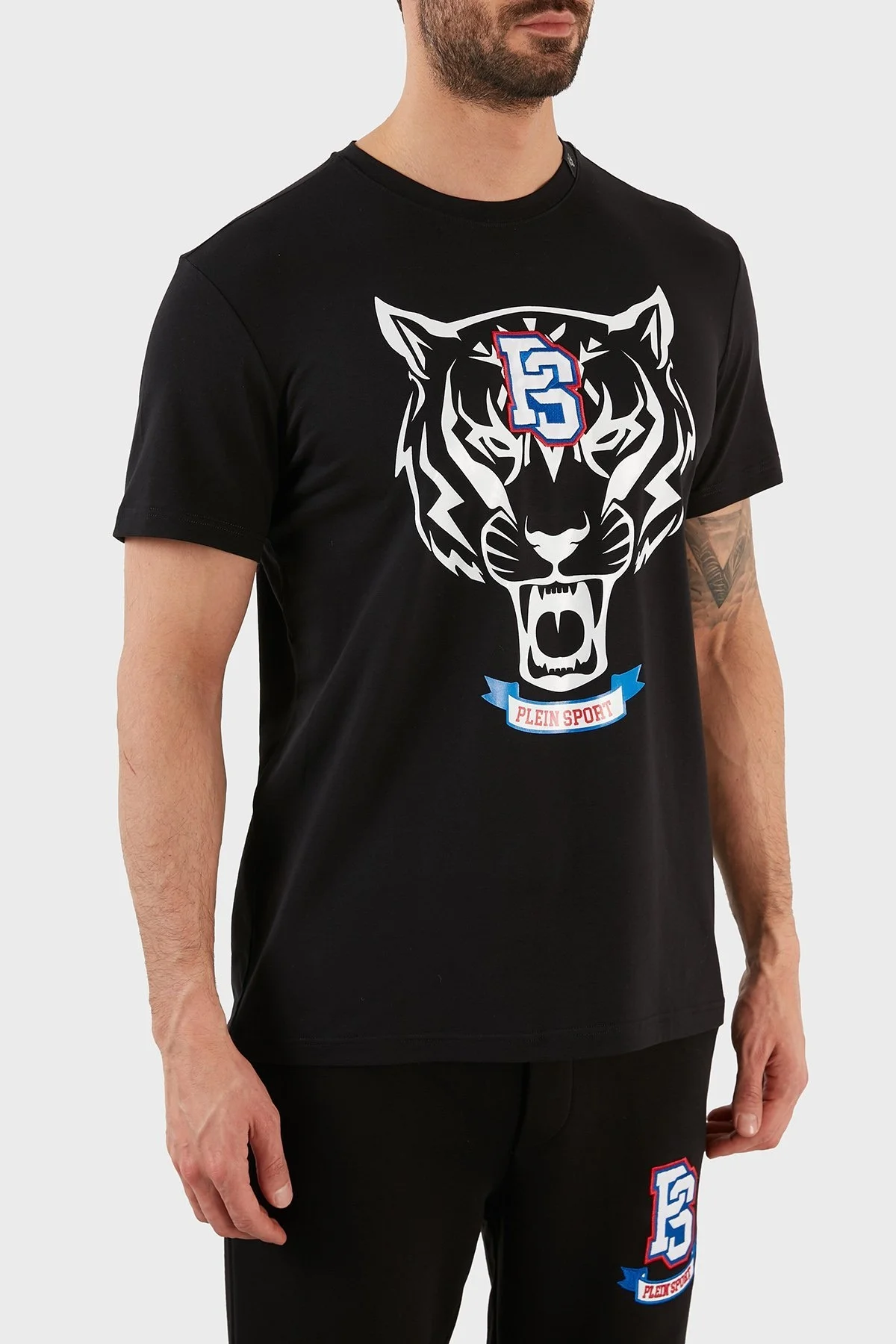 Plein Sport Logolu Bisiklet Yaka Pamuklu Erkek T Shirt TIPS120TN99 SİYAH - 10