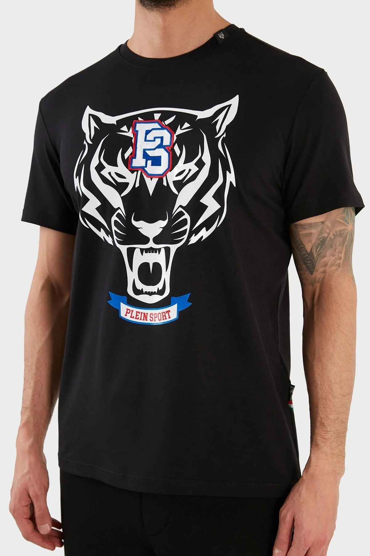 Plein Sport Logolu Bisiklet Yaka Pamuklu Erkek T Shirt TIPS120TN99 SİYAH - 12