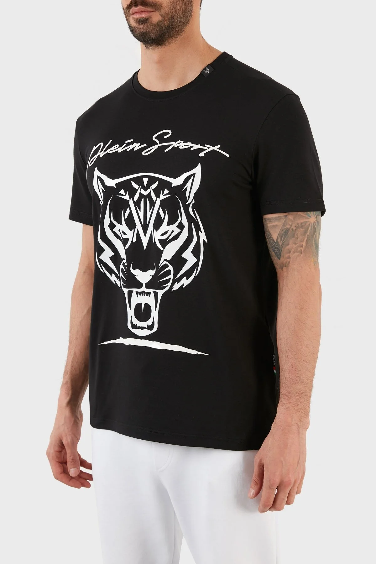 Plein Sport Logolu Bisiklet Yaka Pamuklu Erkek T Shirt TIPS123IT99 SİYAH - 2