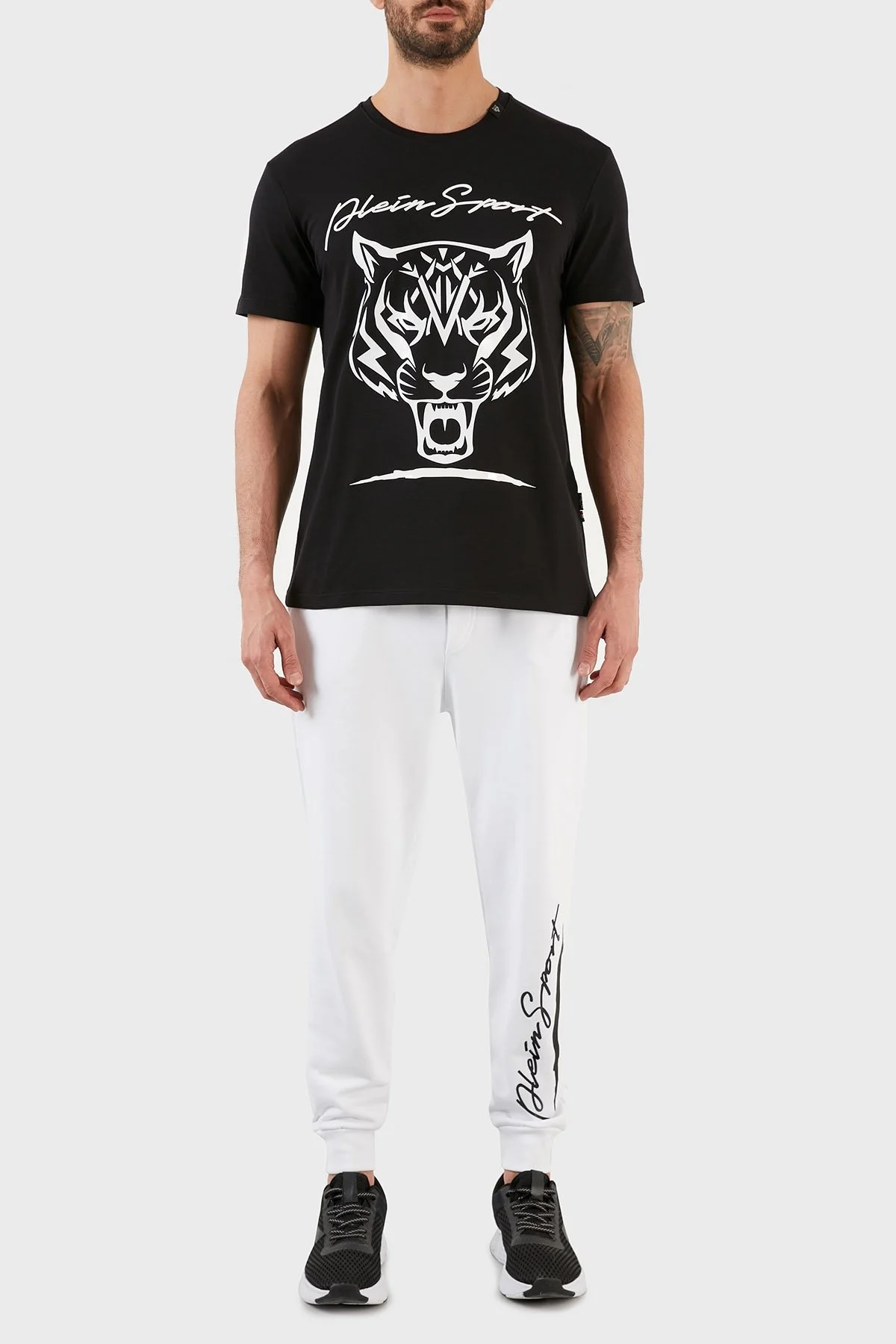 Plein Sport Logolu Bisiklet Yaka Pamuklu Erkek T Shirt TIPS123IT99 SİYAH - 5