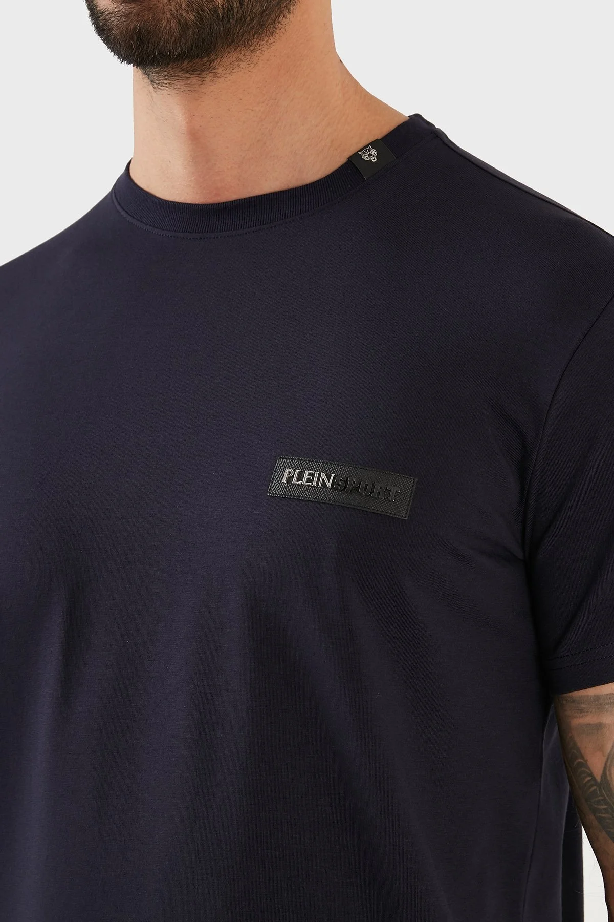 Plein Sport Logolu Bisiklet Yaka Pamuklu Erkek T Shirt TIPS126TN85 LACİVERT - 6