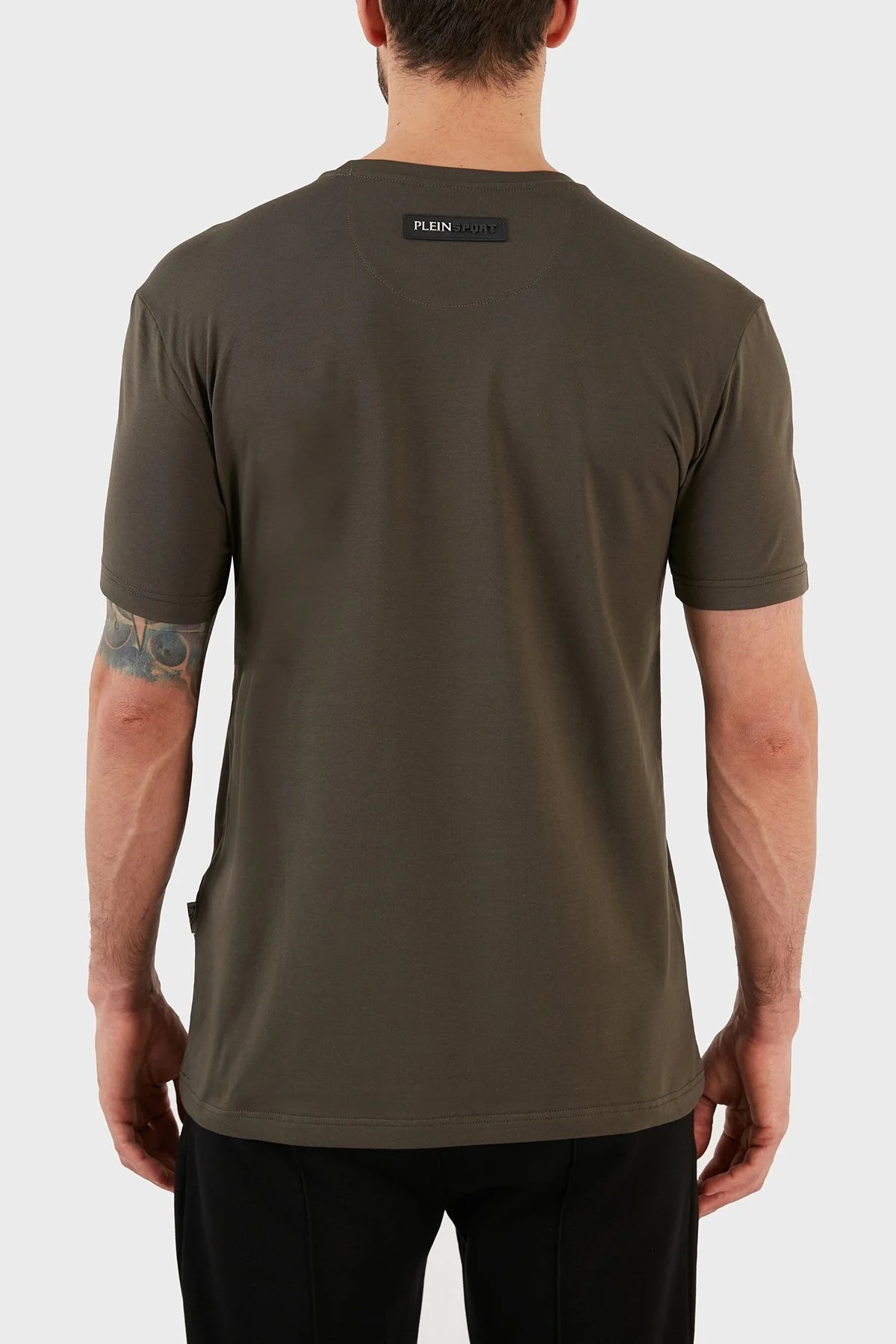 Plein Sport Logolu Bisiklet Yaka Pamuklu Erkek T Shirt TIPS127TN32 HAKİ - 2