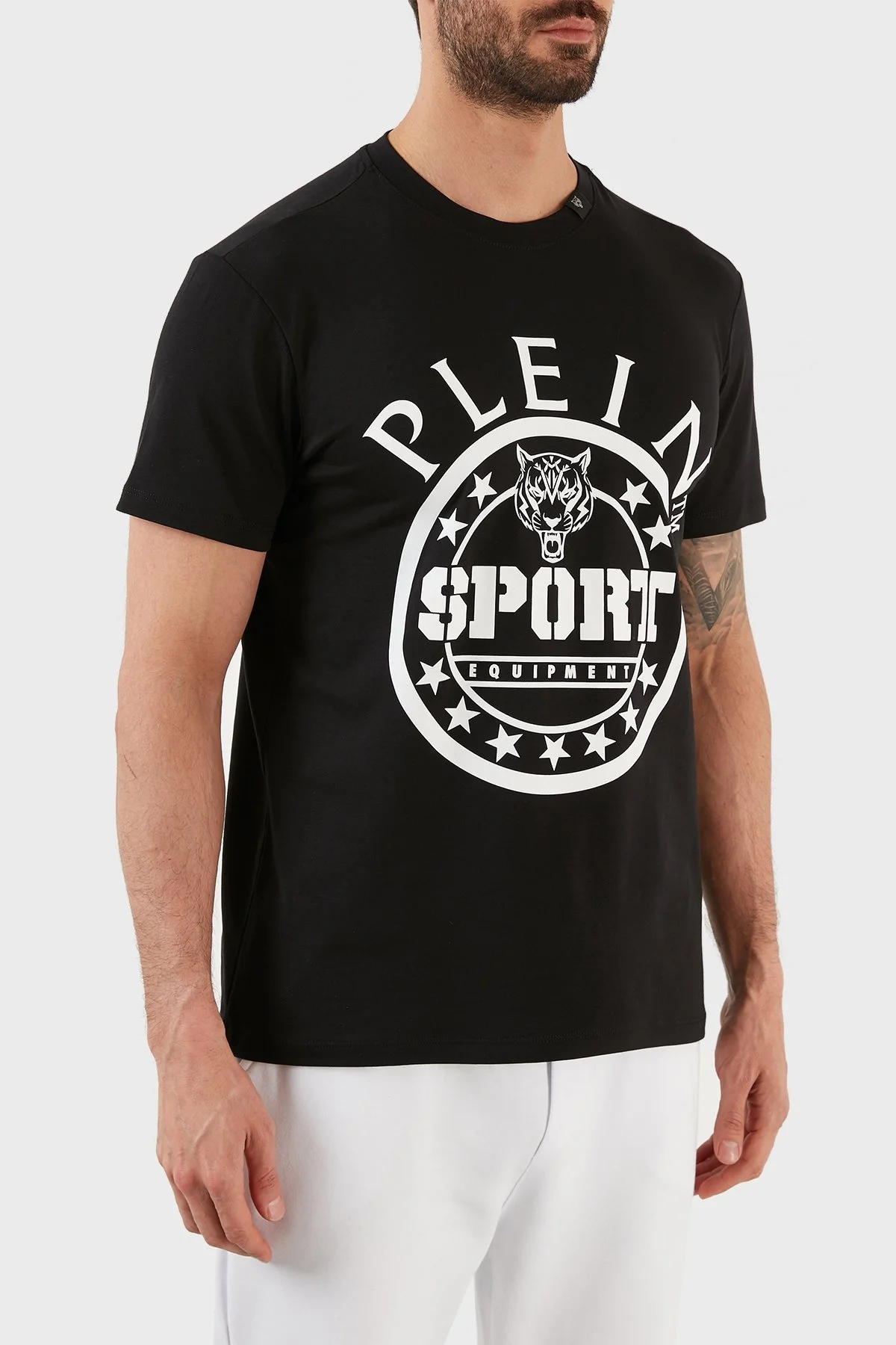 Plein Sport Logolu Bisiklet Yaka Pamuklu Erkek T Shirt TIPS128IT99 SİYAH - 4