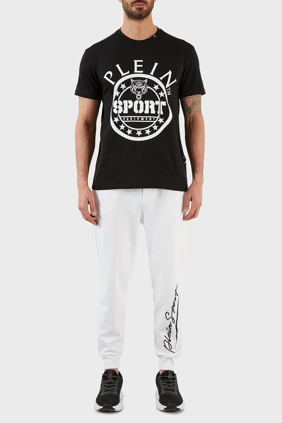 Plein Sport Logolu Bisiklet Yaka Pamuklu Erkek T Shirt TIPS128IT99 SİYAH - 5