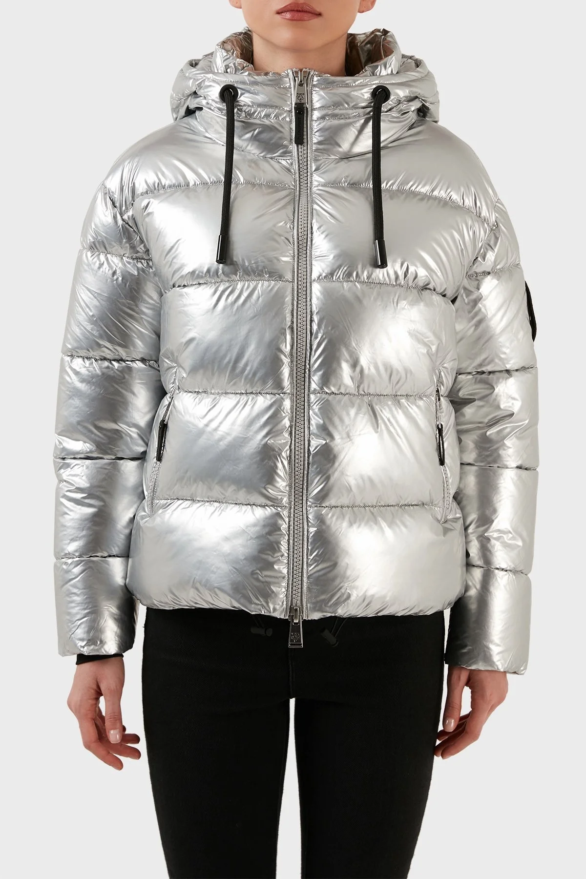 Plein Sport Logolu Kapüşonlu Yalıtımlı Regular Fit Bayan Mont DPPS20111 GÜMÜŞ - 1