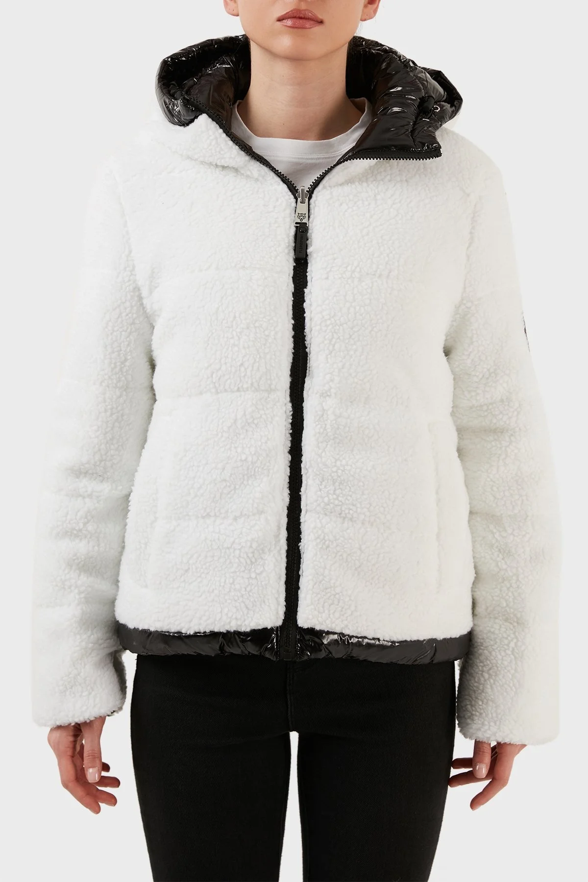 Plein Sport Logolu Çift Taraflı Kapüşonlu Bayan Mont DPPS20499 SİYAH - 3