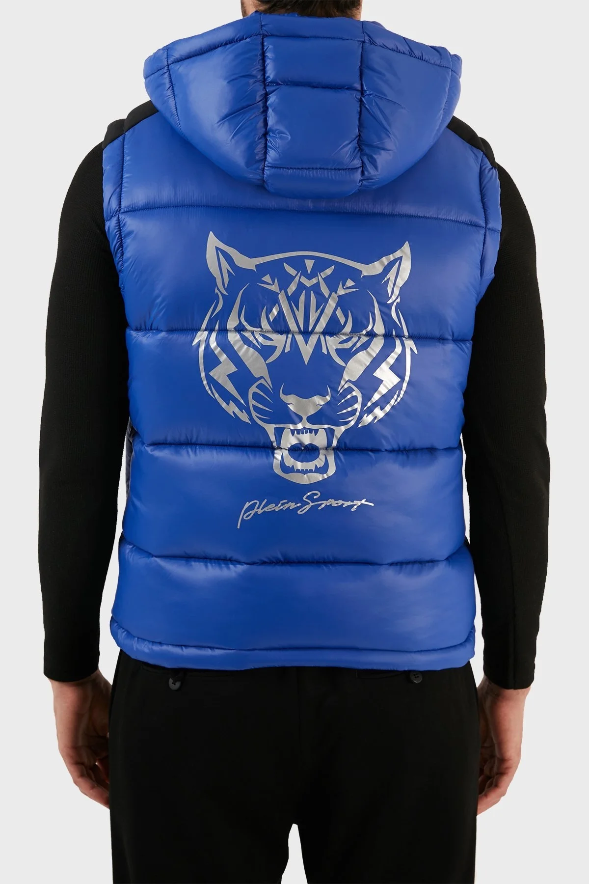 Plein Sport Logolu Çıkarılabilir Kapüşonlu Yalıtımlı Şişme Erkek Yelek UPPS10581 SAKS - 7