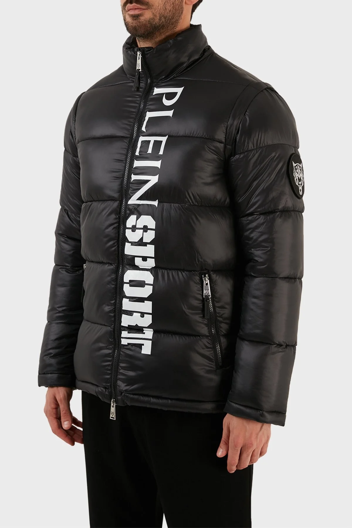 Plein Sport Logolu Çıkarılabilir Kol Detaylı Yalıtımlı Dik Yaka Erkek Mont UPPS10799 SİYAH - 2