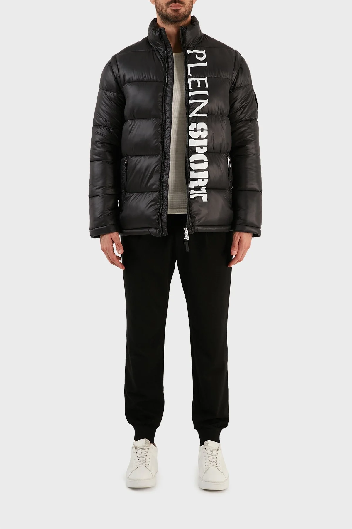 Plein Sport Logolu Çıkarılabilir Kol Detaylı Yalıtımlı Dik Yaka Erkek Mont UPPS10799 SİYAH - 3