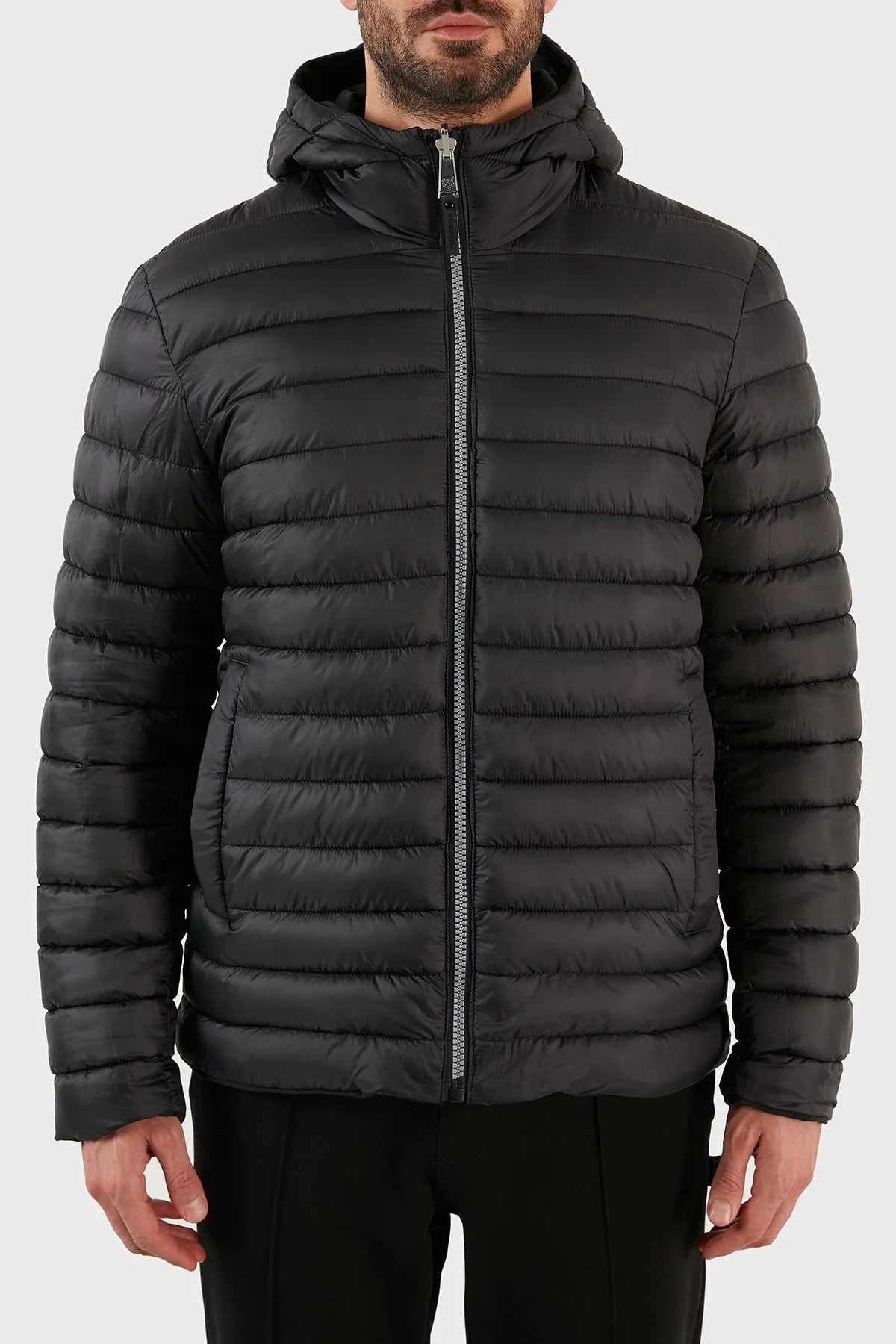 Plein Sport Logolu Kapüşonlu Çift Taraflı Erkek Mont UPPS10199 SİYAH - 3