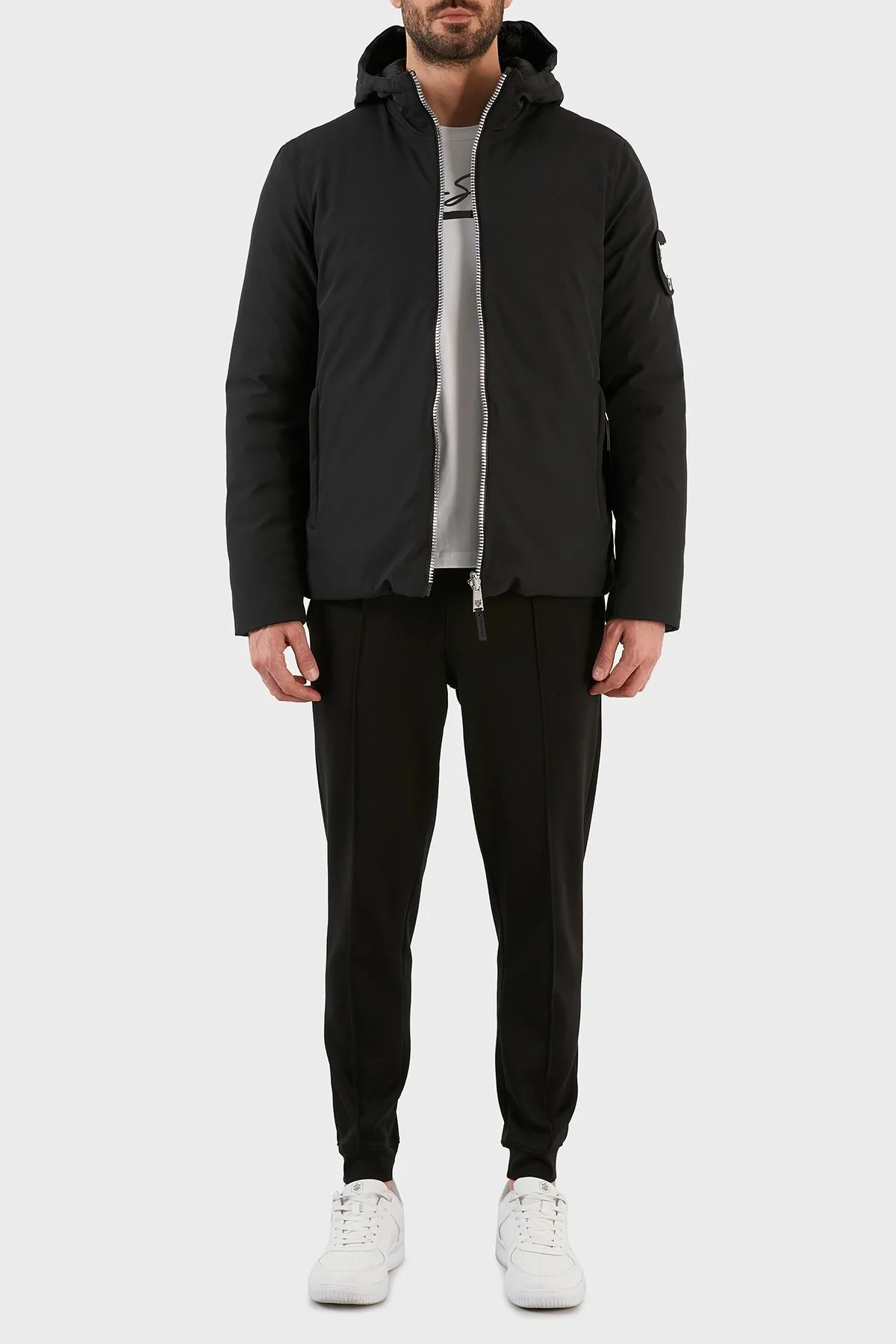 Plein Sport Logolu Kapüşonlu Çift Taraflı Erkek Mont UPPS10199 SİYAH - 5