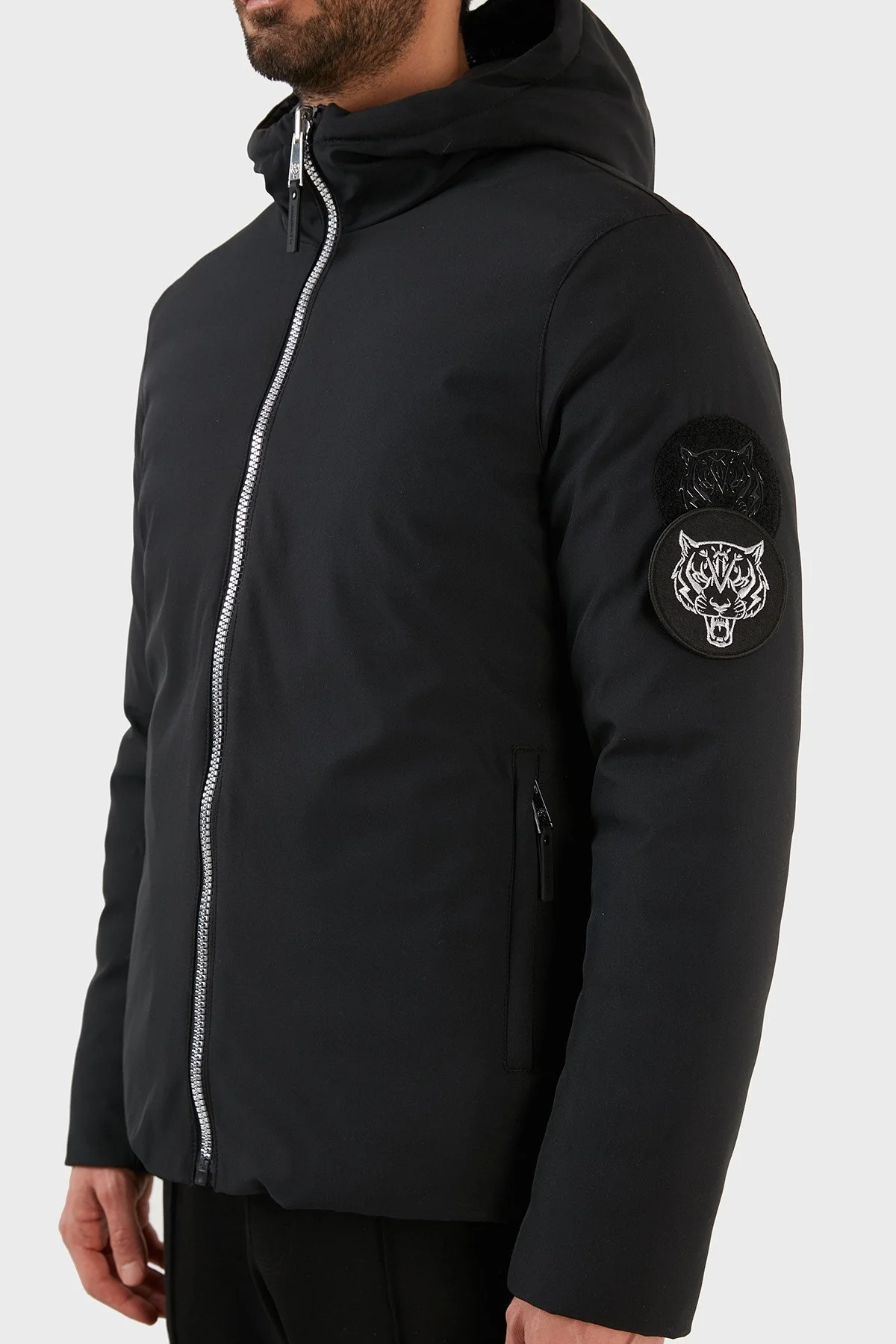 Plein Sport Logolu Kapüşonlu Çift Taraflı Erkek Mont UPPS10199 SİYAH - 6