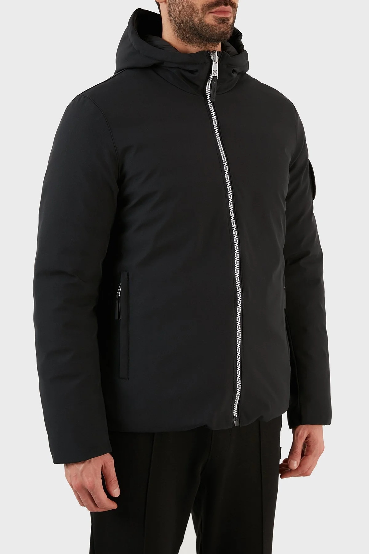 Plein Sport Logolu Kapüşonlu Çift Taraflı Erkek Mont UPPS10199 SİYAH - 7