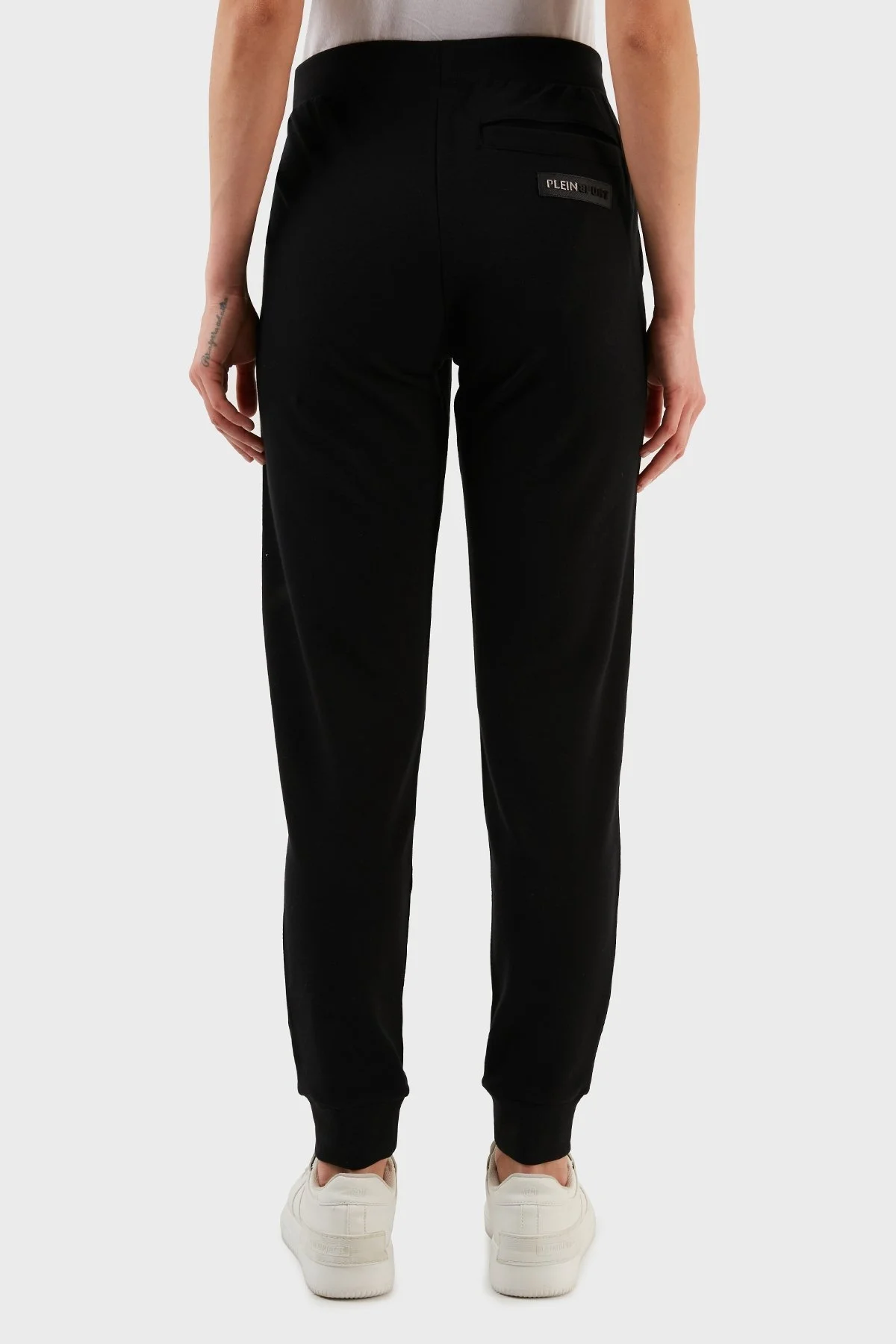 Plein Sport Logolu Kapüşonlu Fermuarlı Dar Kesim Pamuklu Bayan Eşofman Takımı DTKPS000681 SİYAH - 5