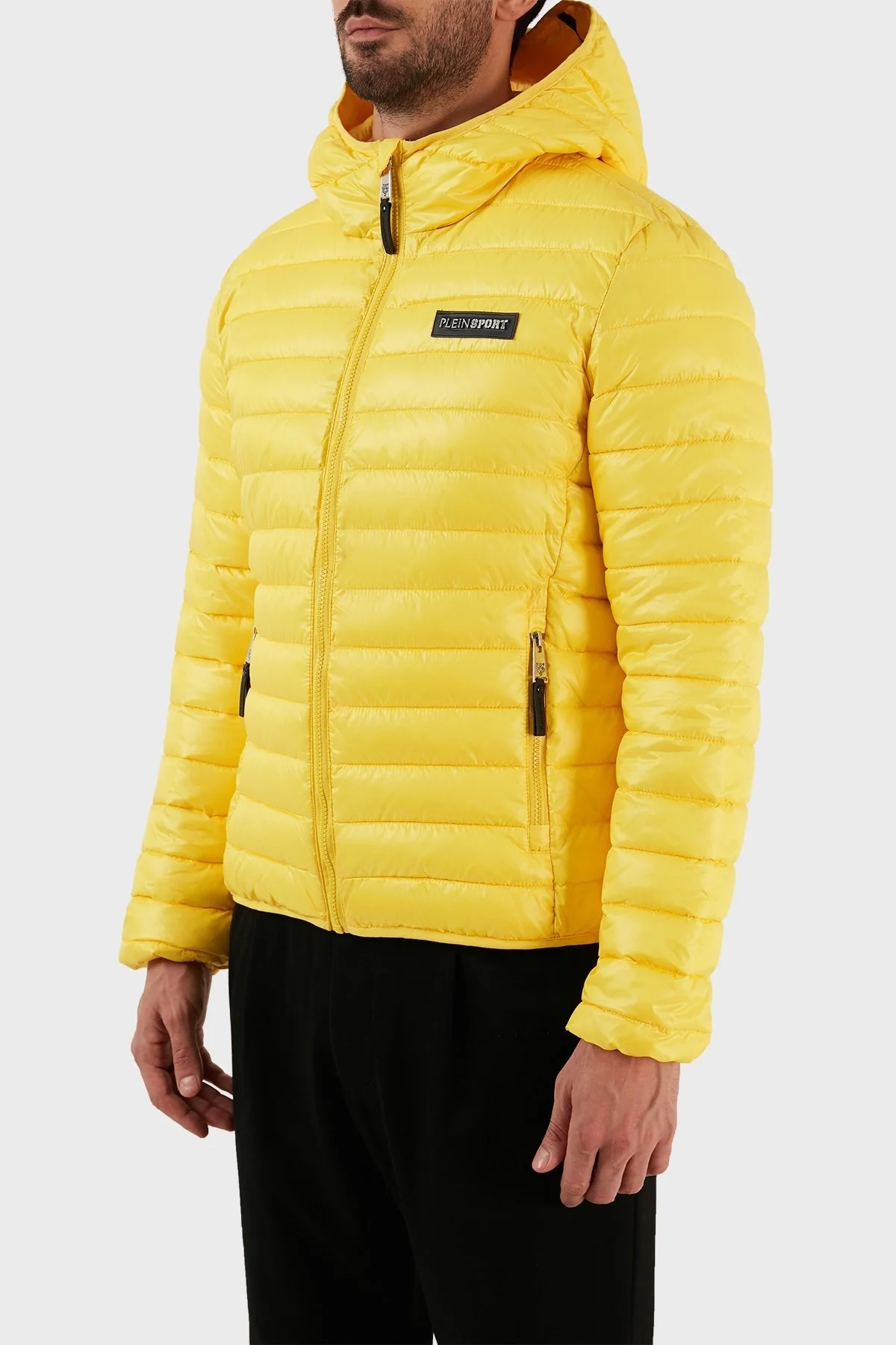 Plein Sport Logolu Kapüşonlu Yalıtımlı Şişme Erkek Mont UPPS10324 SARI - 2