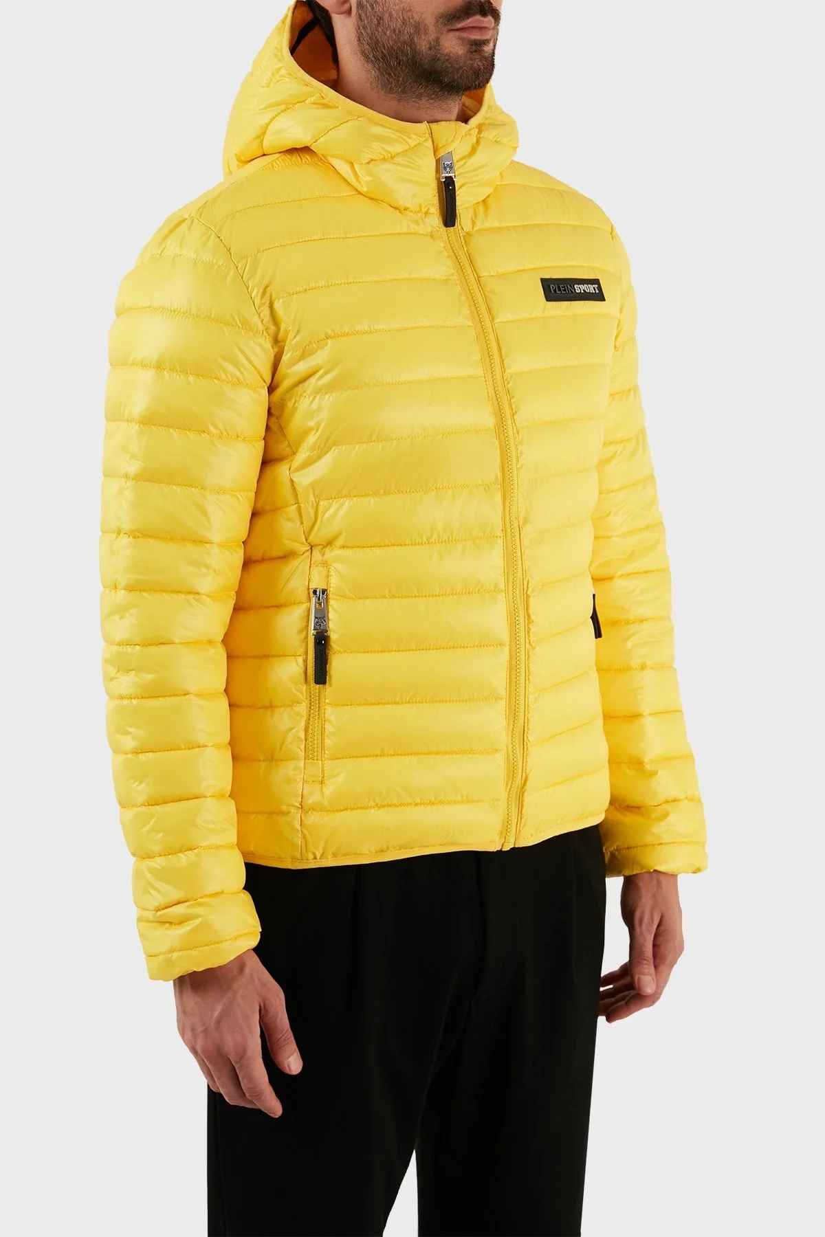 Plein Sport Logolu Kapüşonlu Yalıtımlı Şişme Erkek Mont UPPS10324 SARI - 3