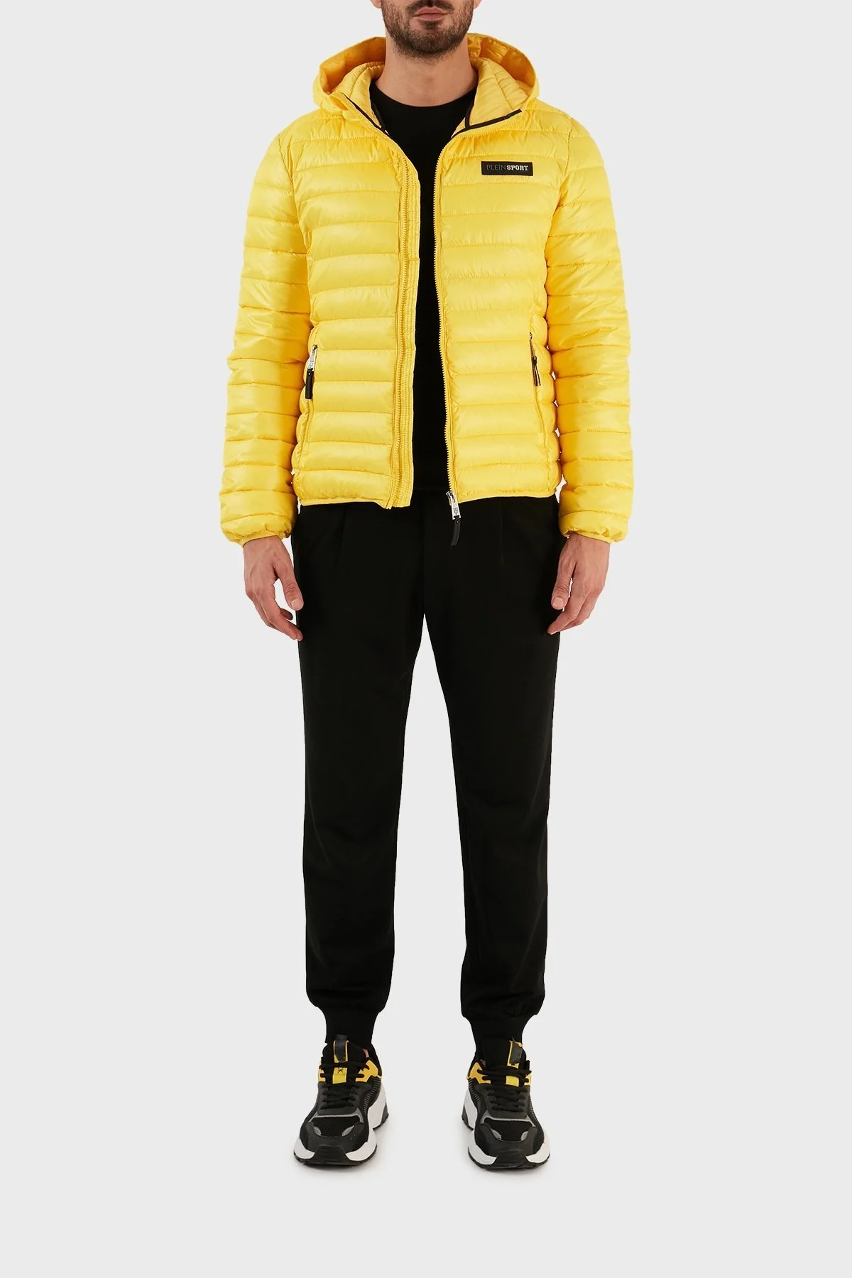 Plein Sport Logolu Kapüşonlu Yalıtımlı Şişme Erkek Mont UPPS10324 SARI - 4