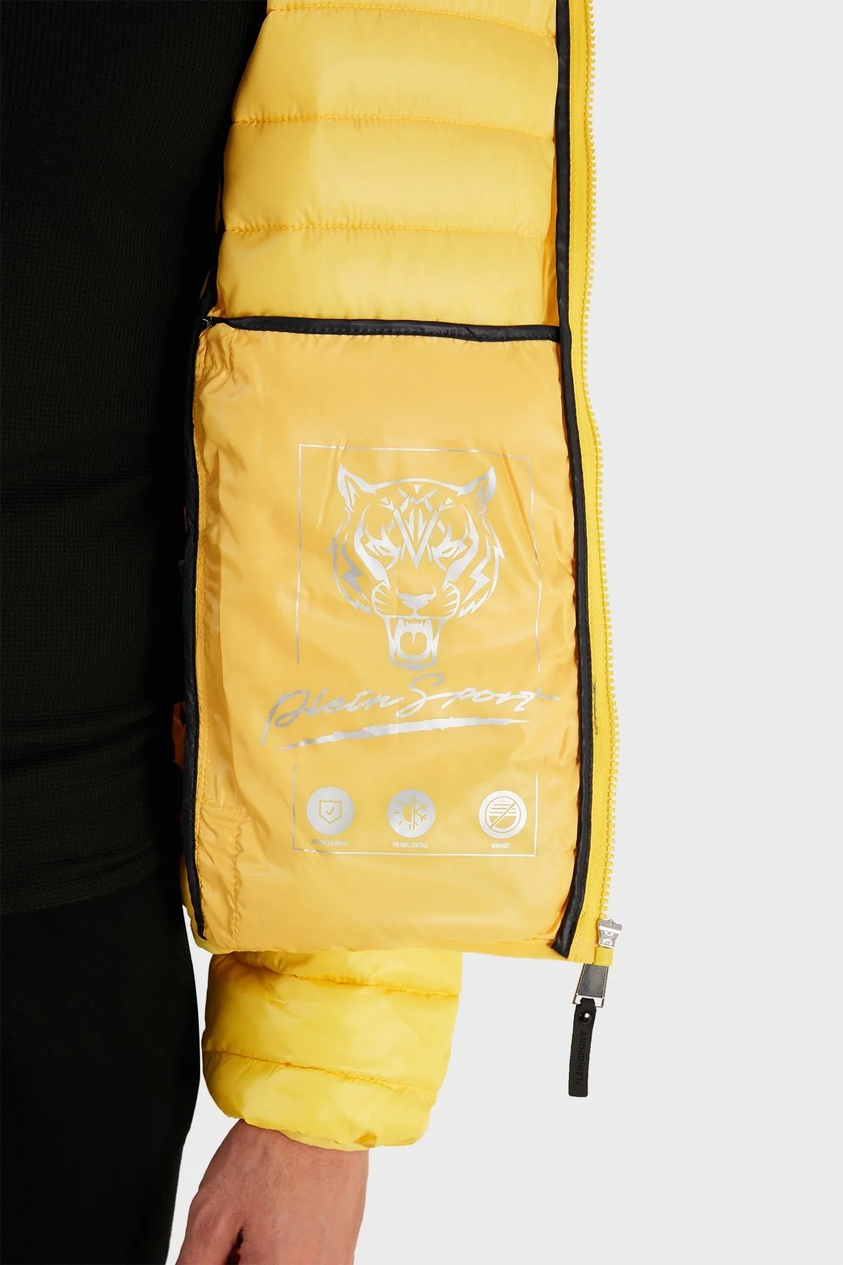 Plein Sport Logolu Kapüşonlu Yalıtımlı Şişme Erkek Mont UPPS10324 SARI - 5