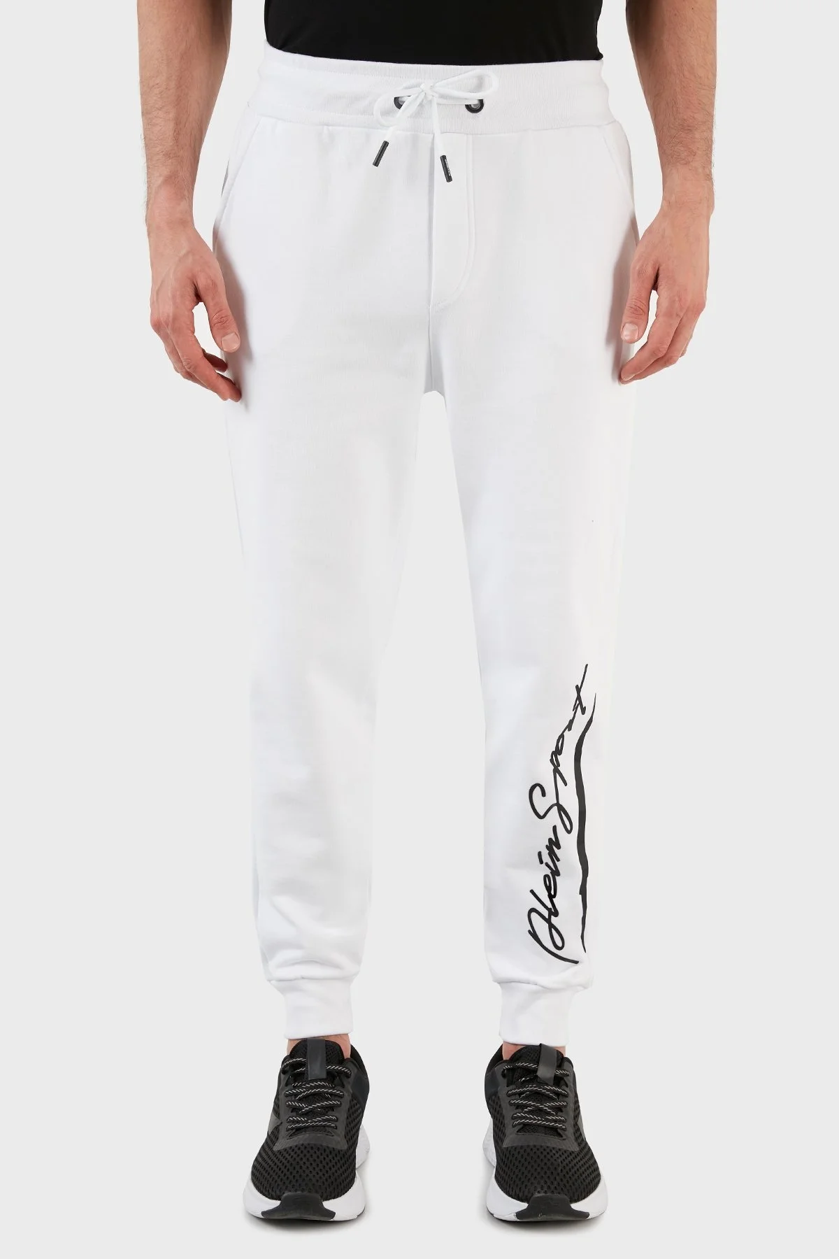 Plein Sport Logolu Pamuklu Belden Bağlamalı Cepli Jogger Erkek Pantolon PFPS50101 BEYAZ - 2