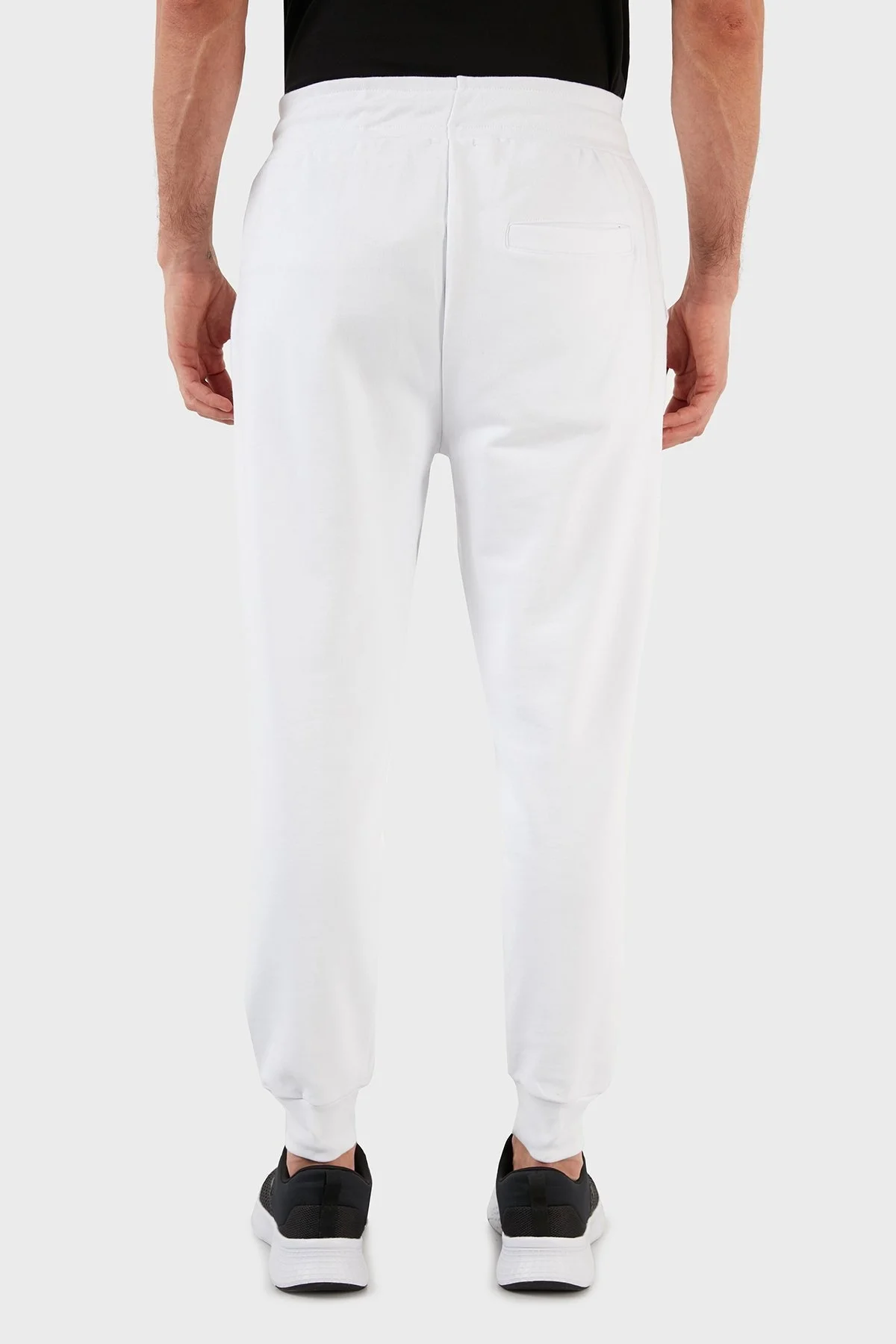 Plein Sport Logolu Pamuklu Belden Bağlamalı Cepli Jogger Erkek Pantolon PFPS50101 BEYAZ - 4