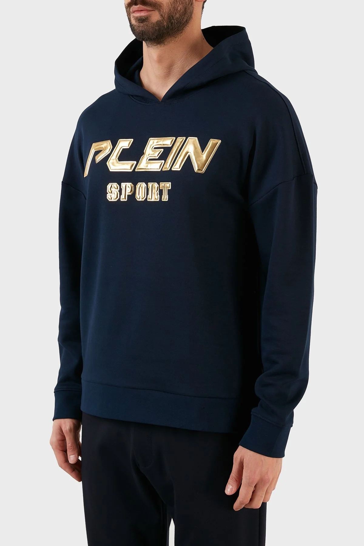 Plein Sport Logolu Regular Fit Kapüşonlu Pamuklu Erkek Sweat FIPS21585 LACİVERT - 8