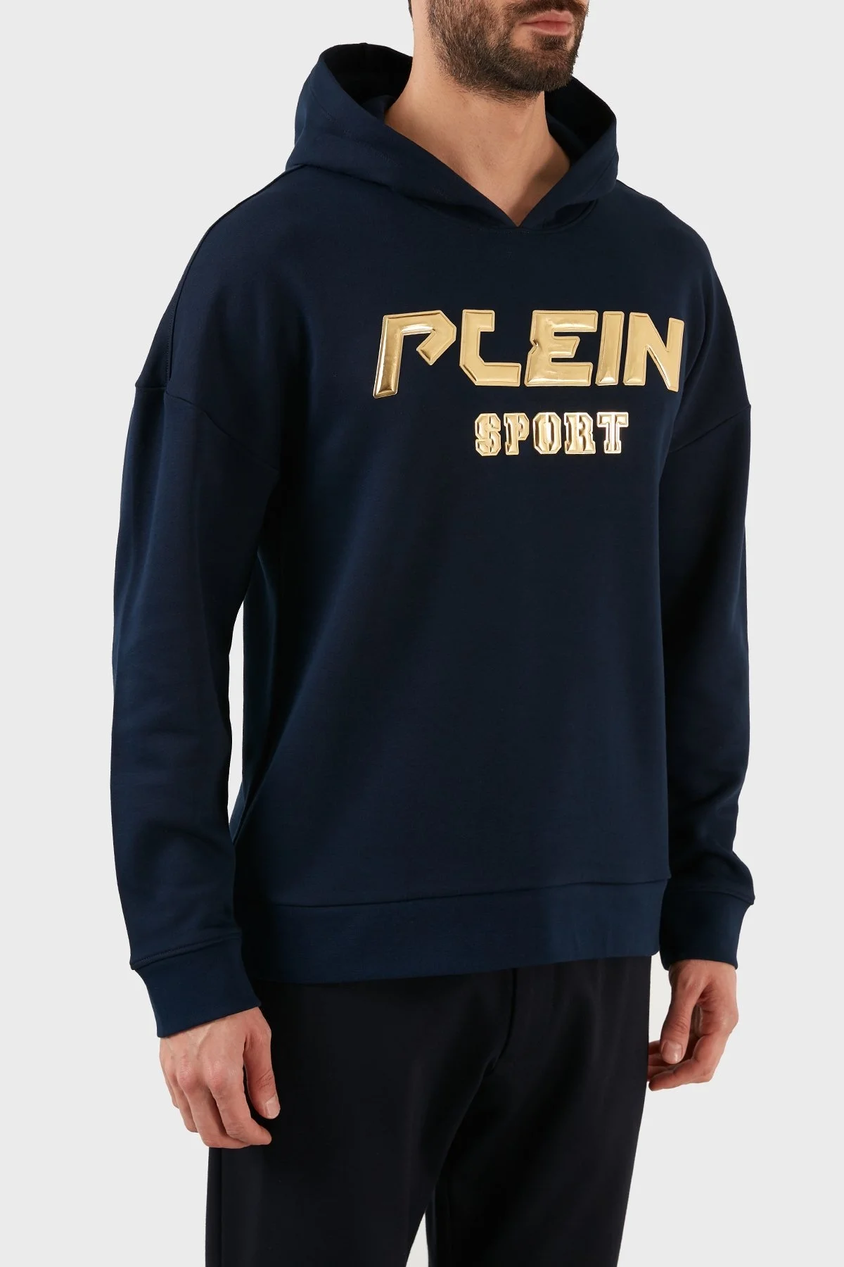 Plein Sport Logolu Regular Fit Kapüşonlu Pamuklu Erkek Sweat FIPS21585 LACİVERT - 10